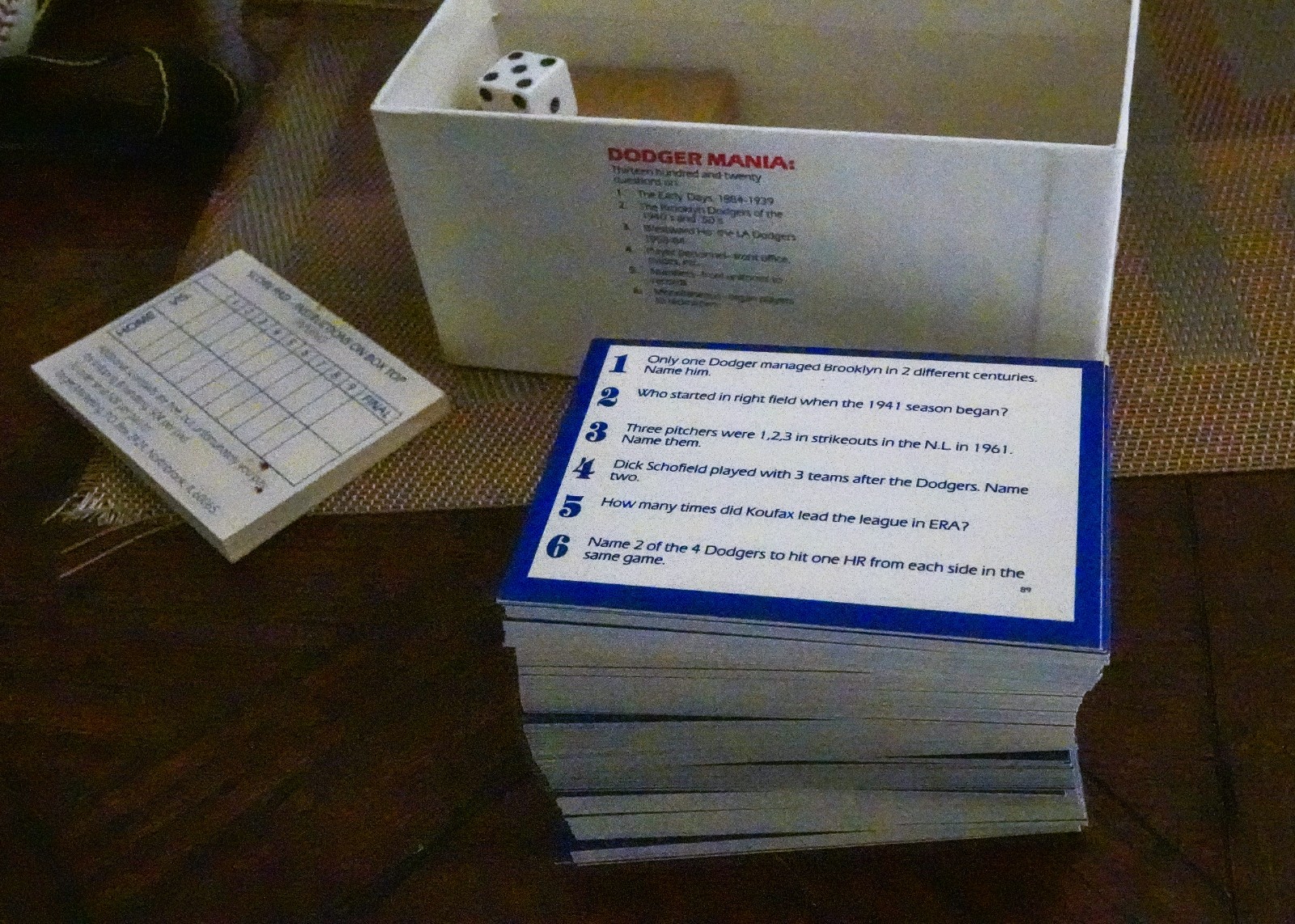 1985 Los Angeles Dodger Mania Trivia Game Die-Hard Fan Edition Trivial Pursuit