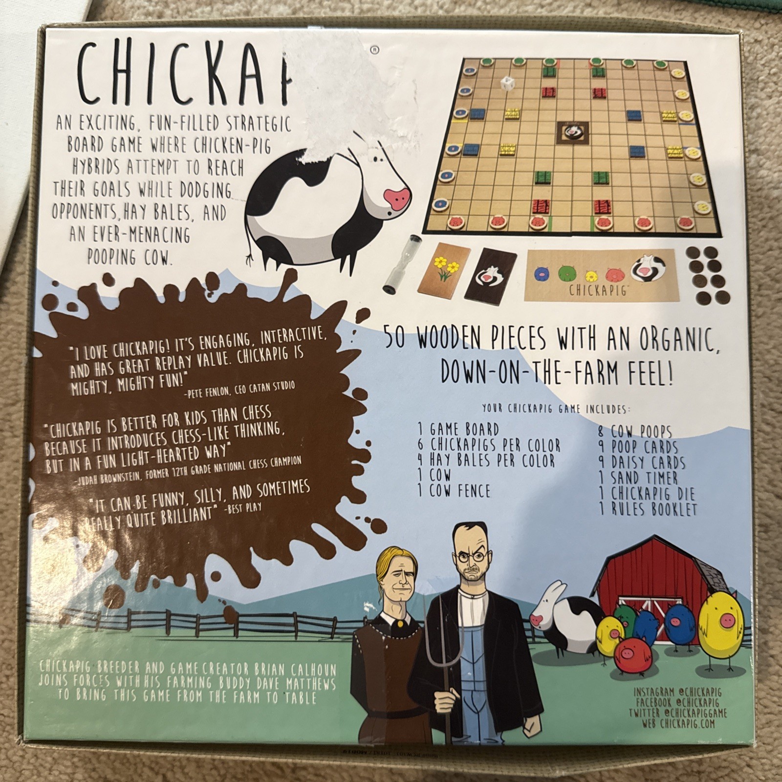 Chickapig Strategic Board Game Family Friendly Game For 2 or 4 Players with …