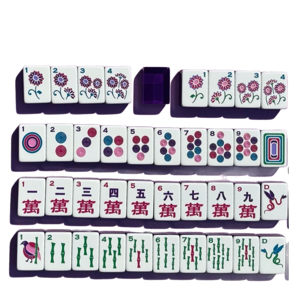 Classic Lucky Rabbit Style Purple American Mahjong 160 Tiles