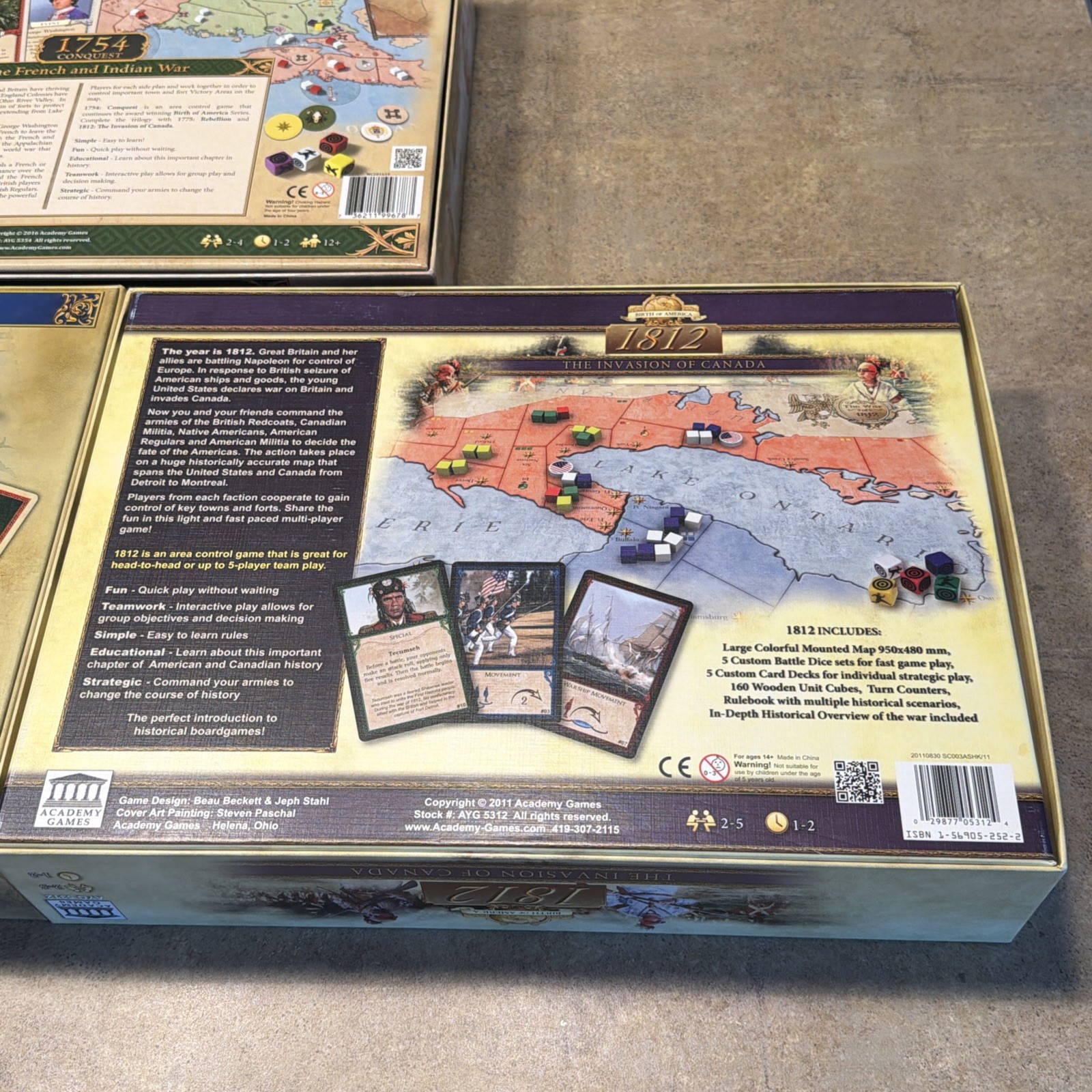 1754: Conquest + 1775: Rebellion + 1812: Invasion Of Canada board games Complete