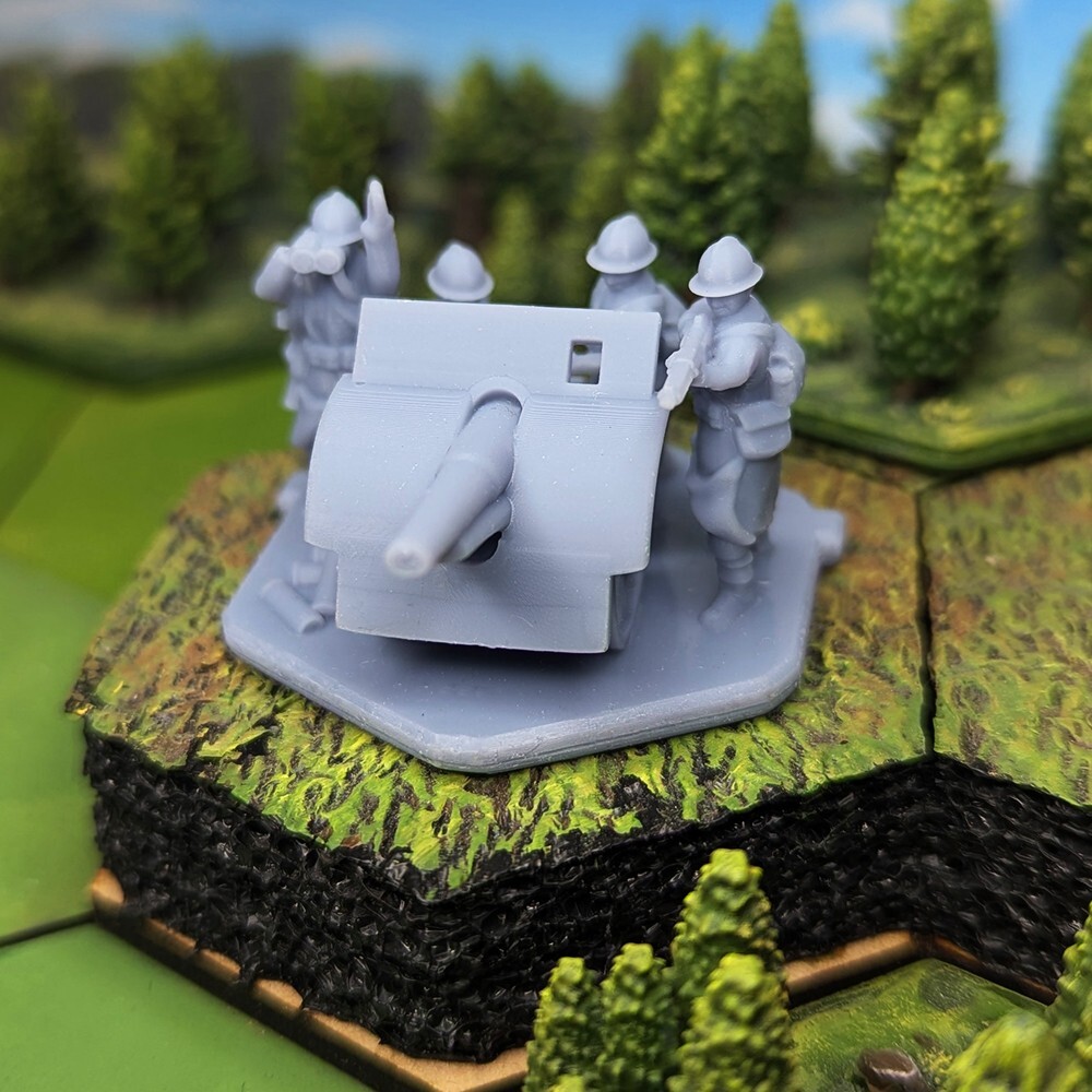 WW2 French Canon de 105 mle 1913 Schneider Gun & Crew Artillery | 15mm, 1/72