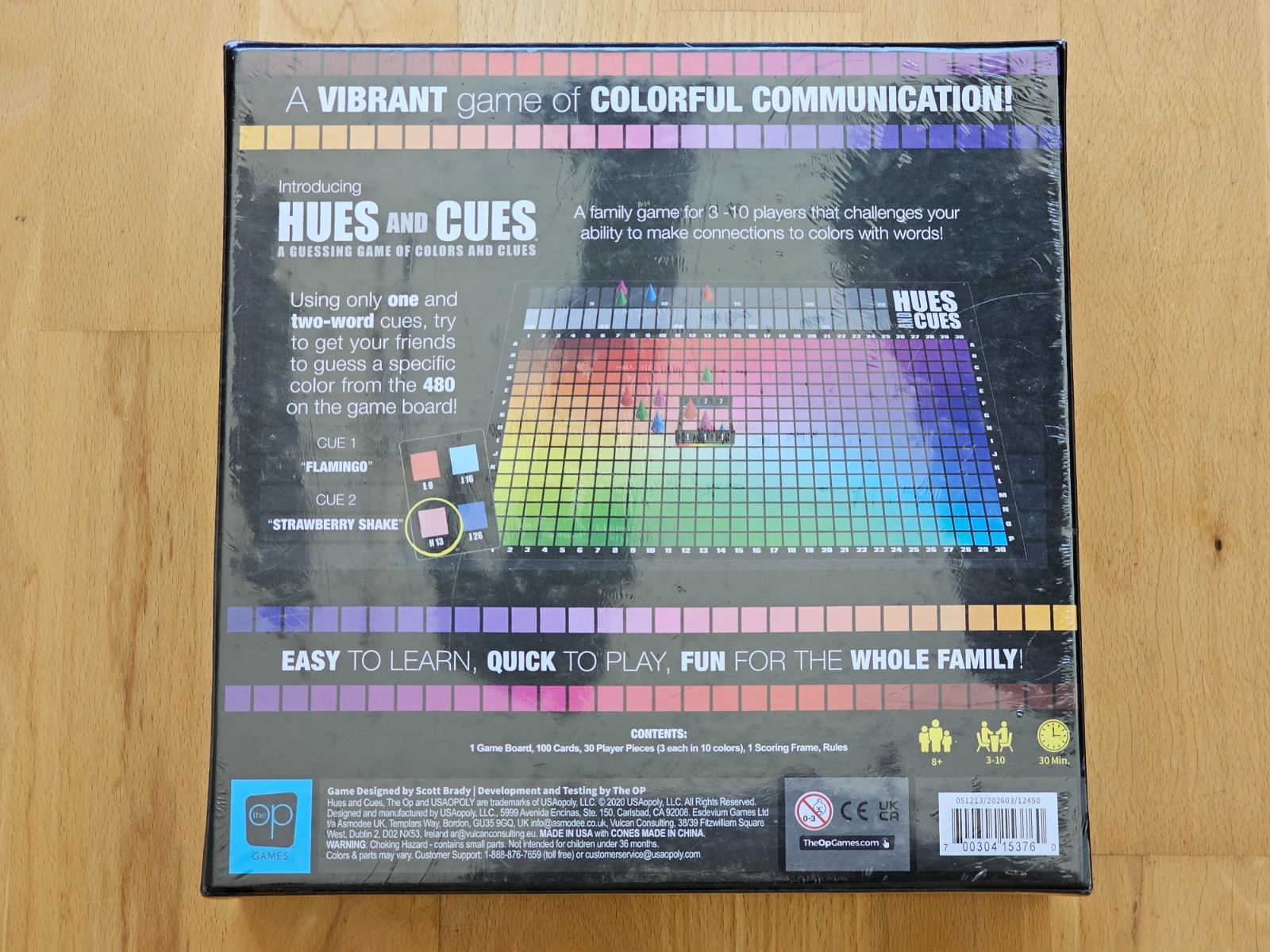 Hues and Cues Board Game Vibrant Color Guessing Party Game The Op SEALED NEW