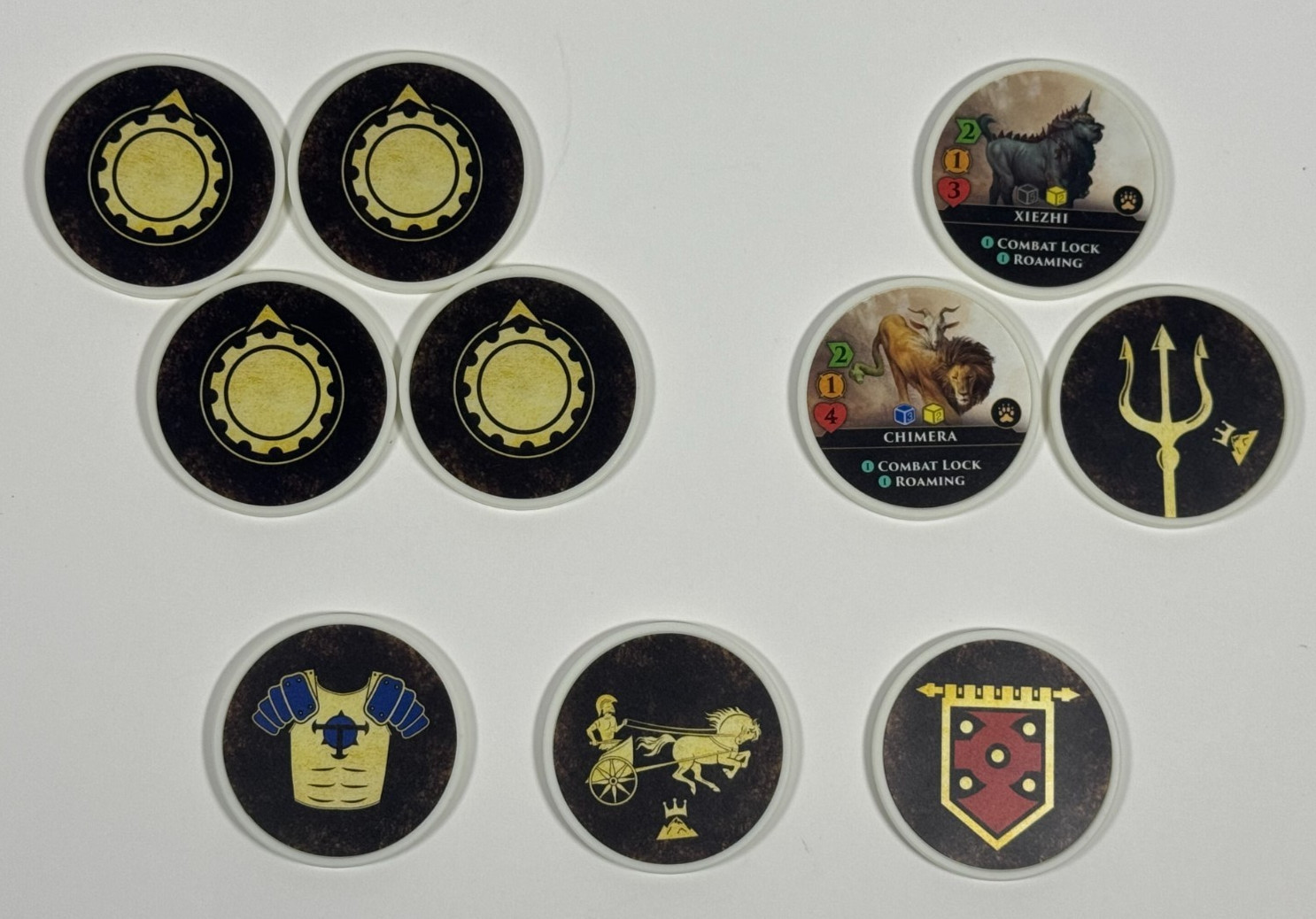 Hoplomachus Victorum Board Game Arena Chips Set of 10 COMPLETE Chip Theory Games