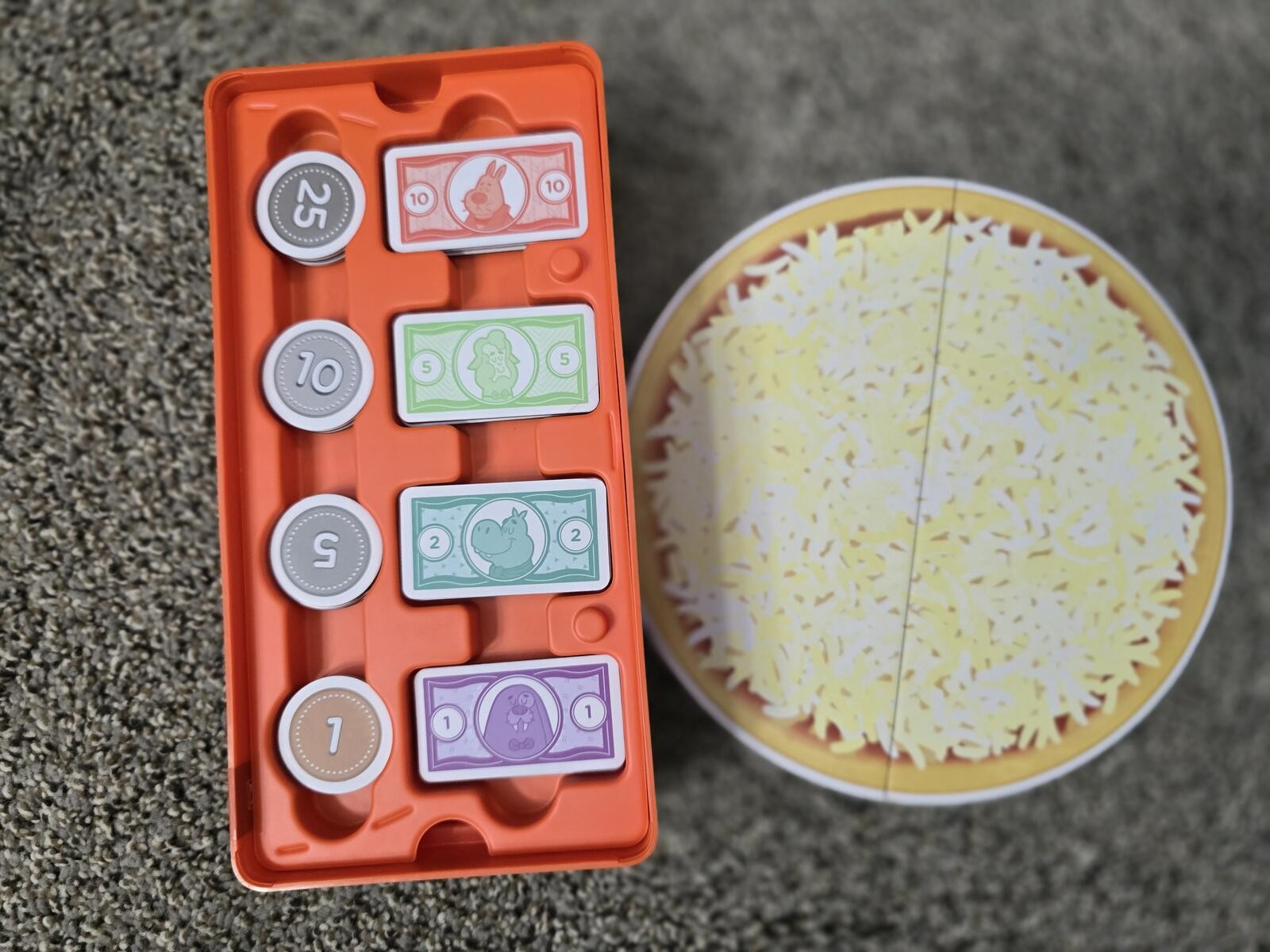 Pizza Money Educational Board Game Set with Tray and Play Pieces
