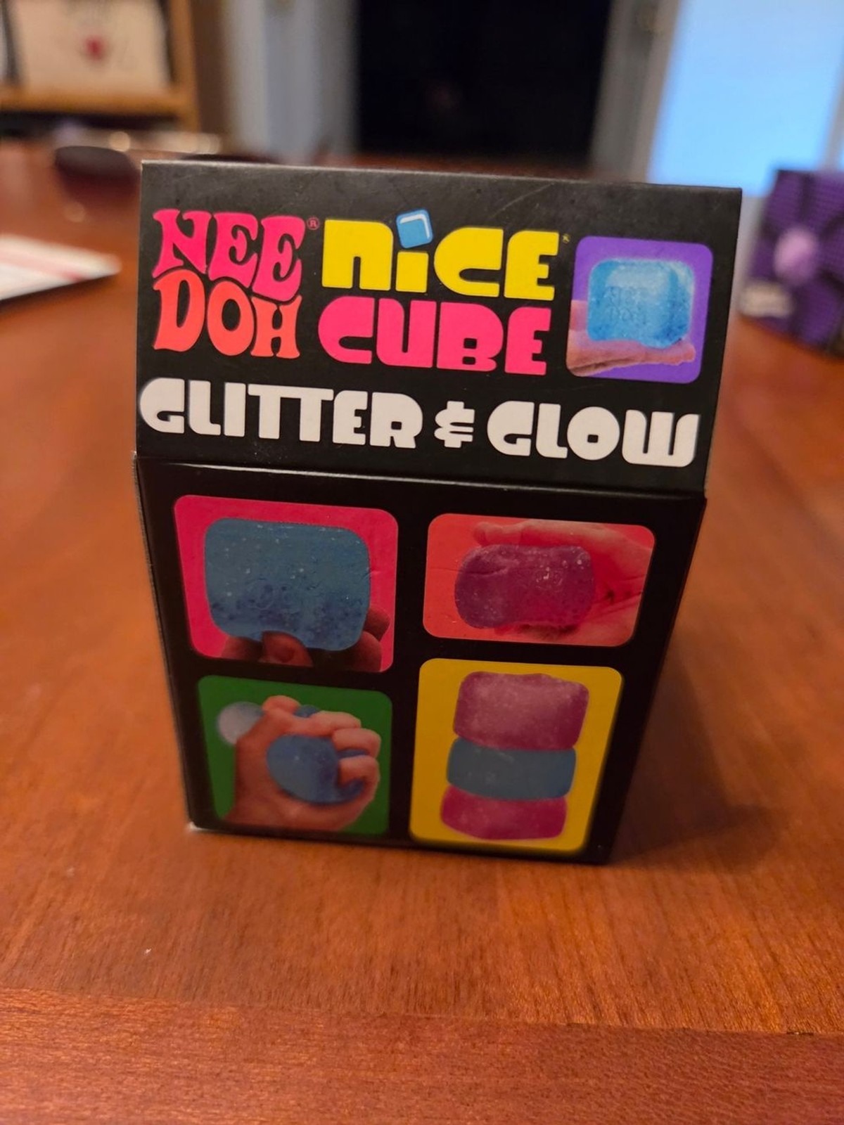 NeeDoh Nice Cube Glitter & Glow – Blue
