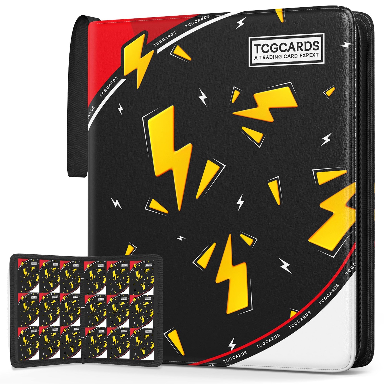 Card Binder for Pokemon Cards, 9 Pocket Trading Large, black