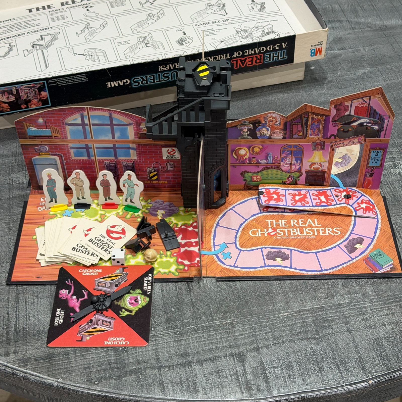 The Real Ghostbusters Game 1986 by Milton Bradley 3D Board Game – Complete