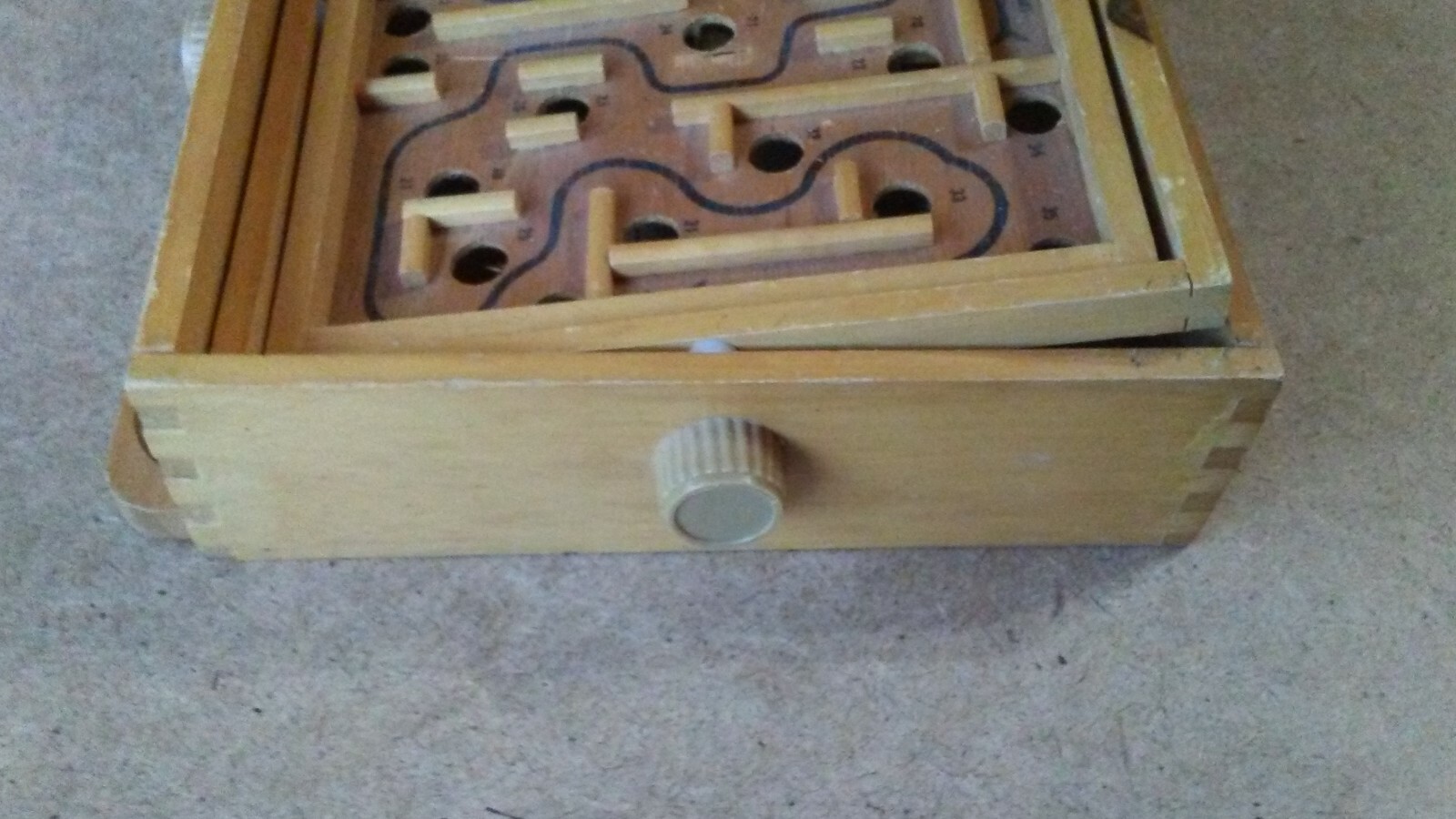 Wooden Labyrinth Marble Vintage Puzzle Game – No Marble