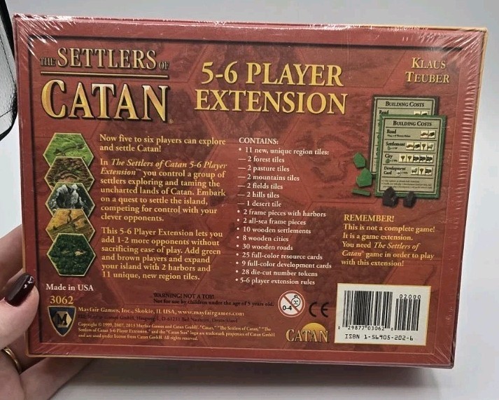 The Settlers of Catan 5-6 Player Extension Mayfair Games #3062 Expansion Sealed