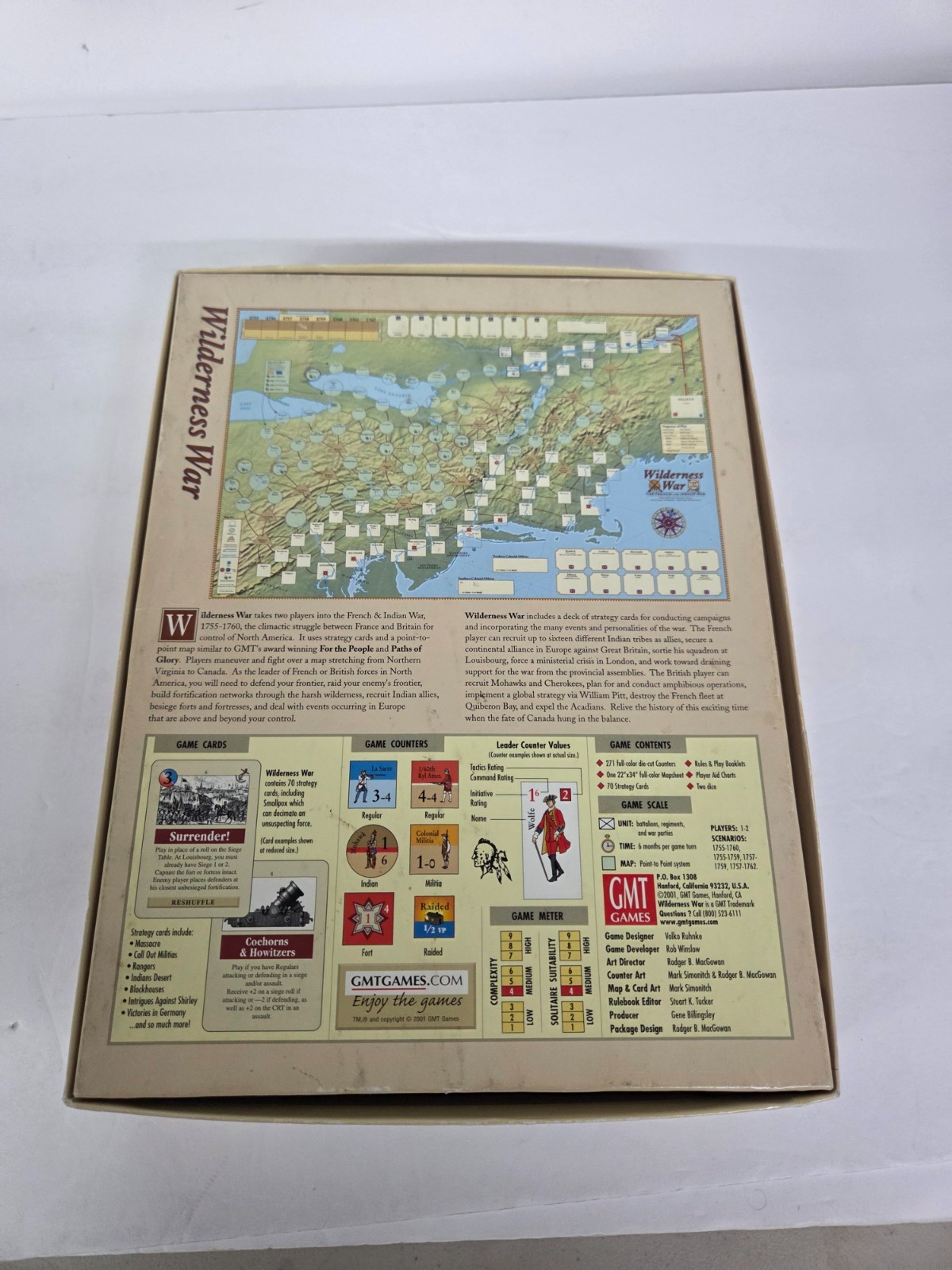 GMT Games Wilderness War The French and Indian War(1st) Box VG+/NM