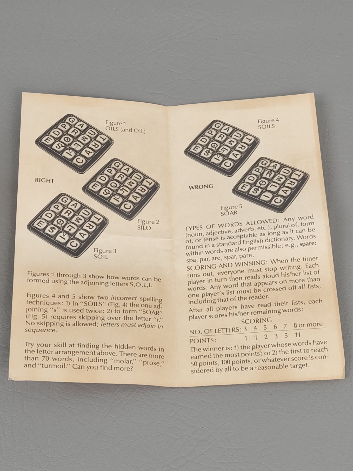 Vintage 1976 Boggle Hidden Word Game Parker Brothers COMPLETE