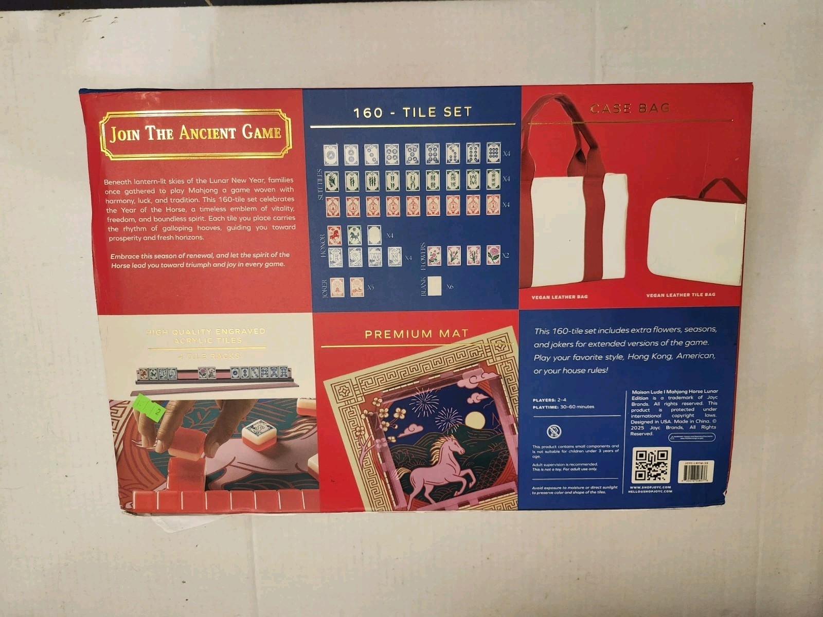 NEW Maison Lude Deluxe Acrylic HORSE LUNAR YEAR EDITION Mahjong Starter Set