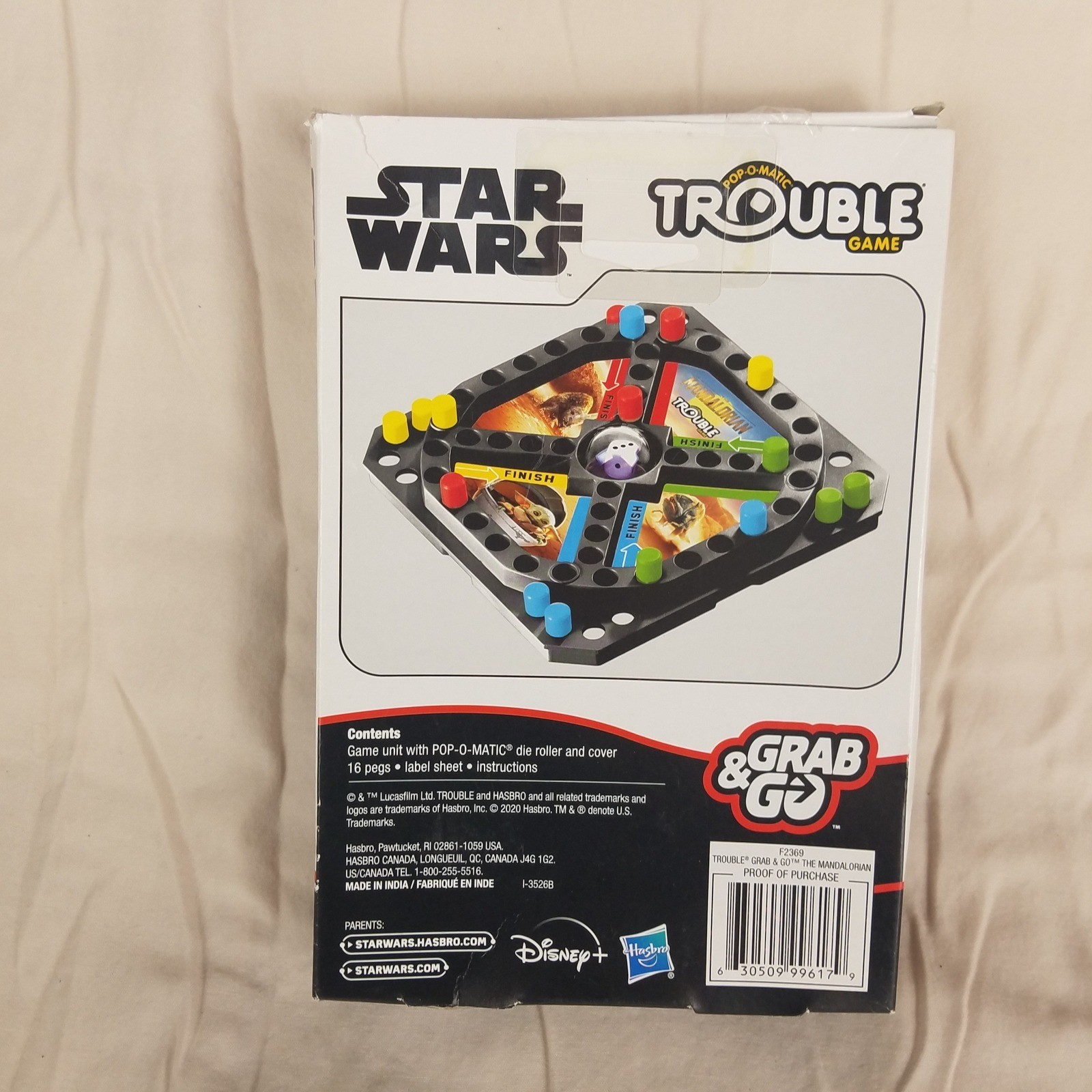 Star Wars The Mandalorian Trouble Grab & Go Travel Board Game Hasbro F2369 Grogu