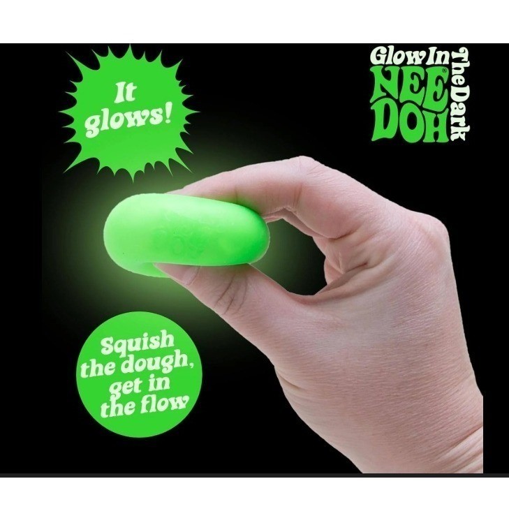 PURPLE- *NEW* NeeDoh Teenie Groovy Glob GLOW IN THE DARK Squish Toy ! L@@K