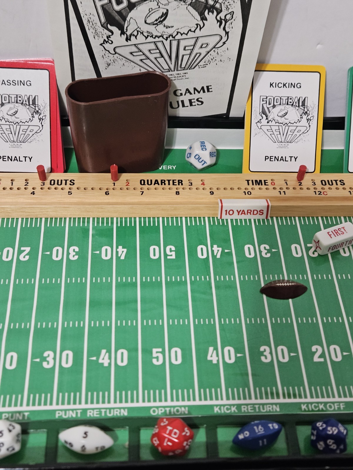 Football Fever The Game Cards Dice Hansen 1985 Vintage Board Game 100% Complete