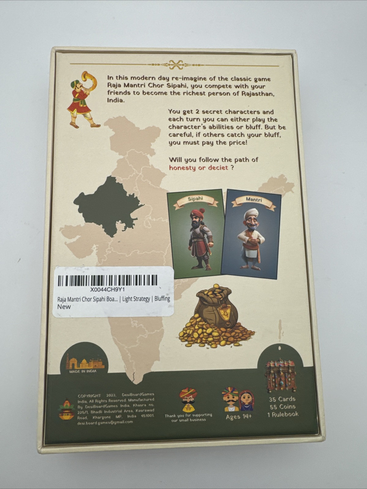 Raja Mantri Chor Sipahi Board Game for Adults | Light Strategy | Bluffing