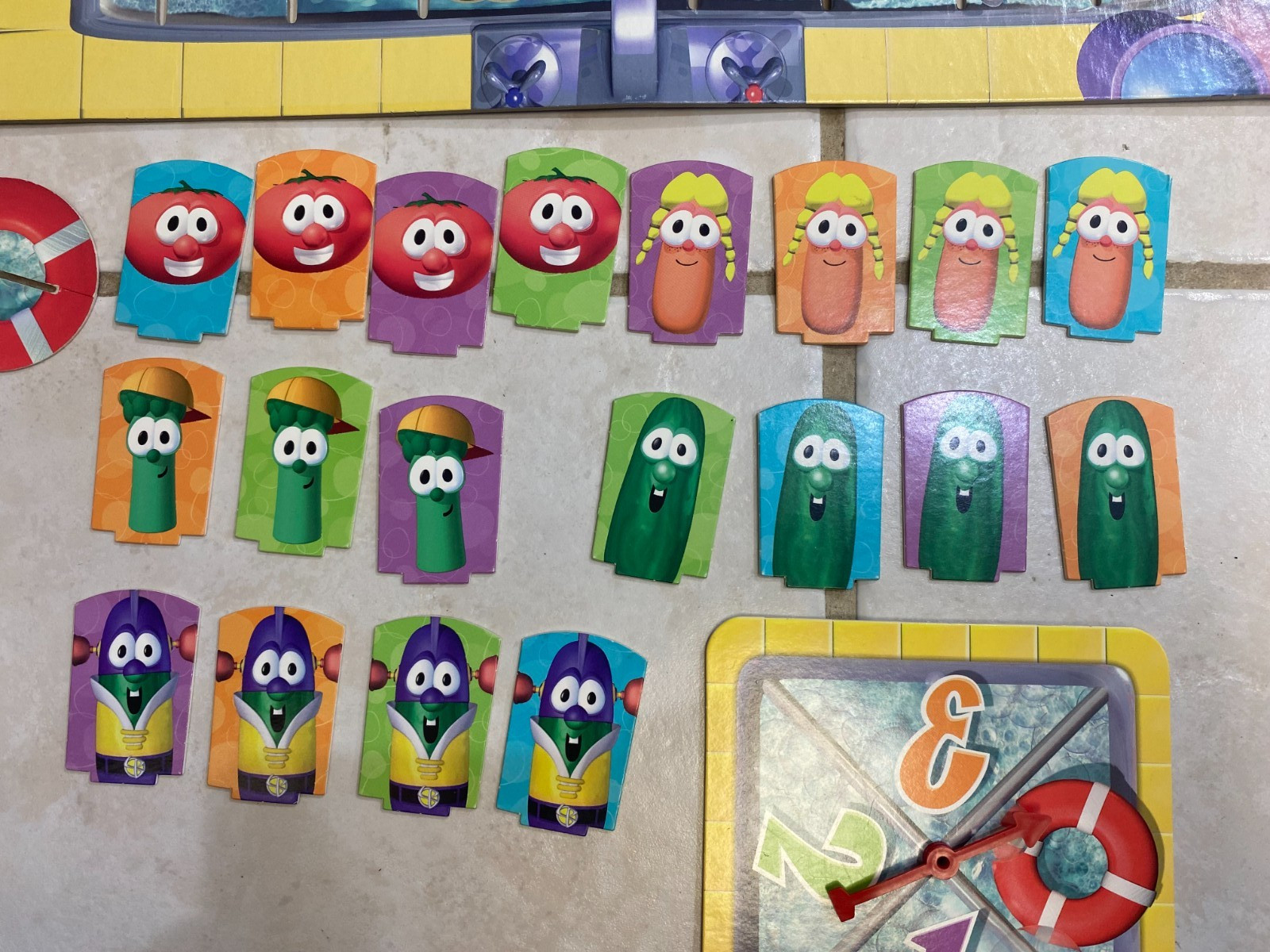 VeggieTales Don’t Sink in the Sink! Board Game Missing 1 Piece Veggie Tales