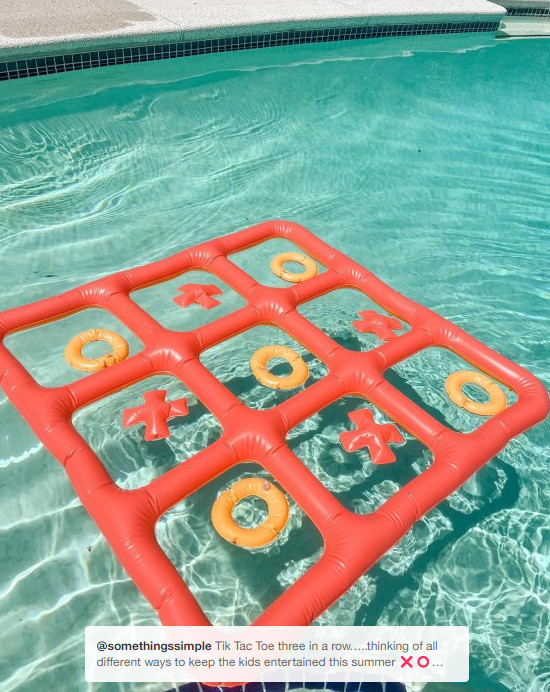 Sun Squad Inflatable Pool Game Tic Tac Toe 3 Foot 10 Inches NIB Beach Summer