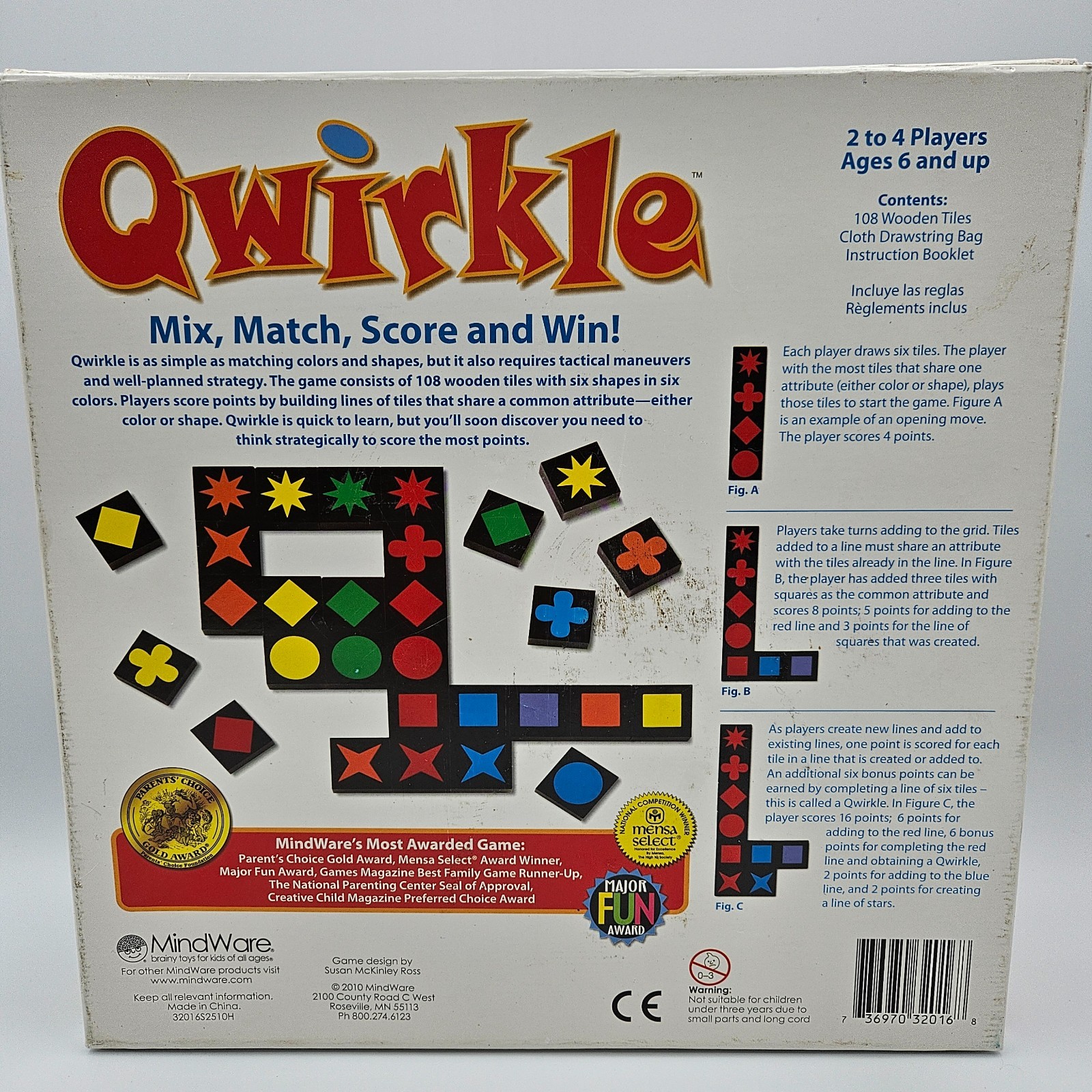 QWIRKLE Board Tile Game 100% COMPLETE 2010 MENSA Select AWARD WINNER