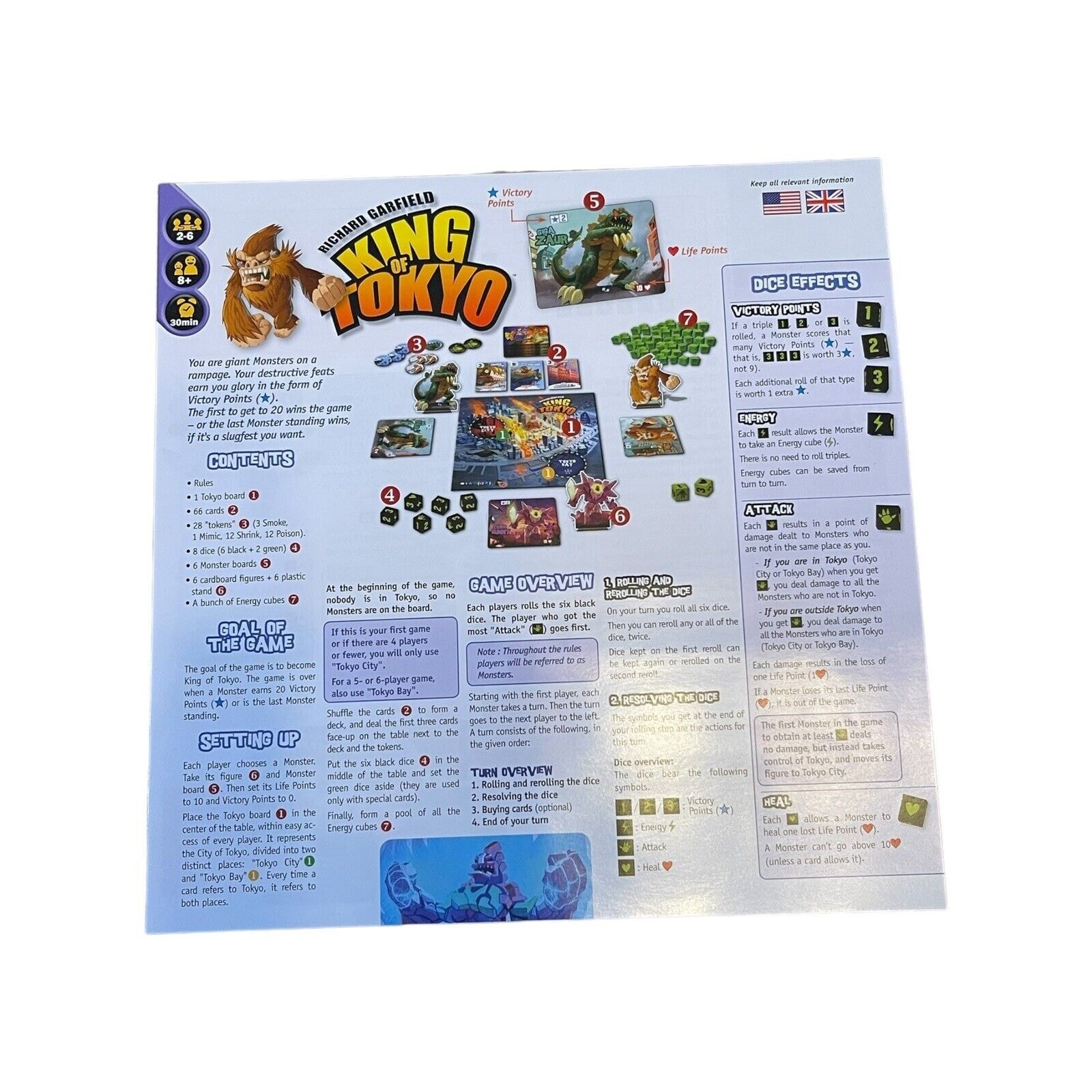 King of Tokyo Board Game IELLO Richard Garfield 2014 New Complete Unsealed Box