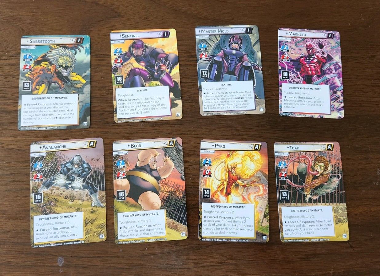 Marvel Champions Mutant Genesis X-Men Villain Promo Cards