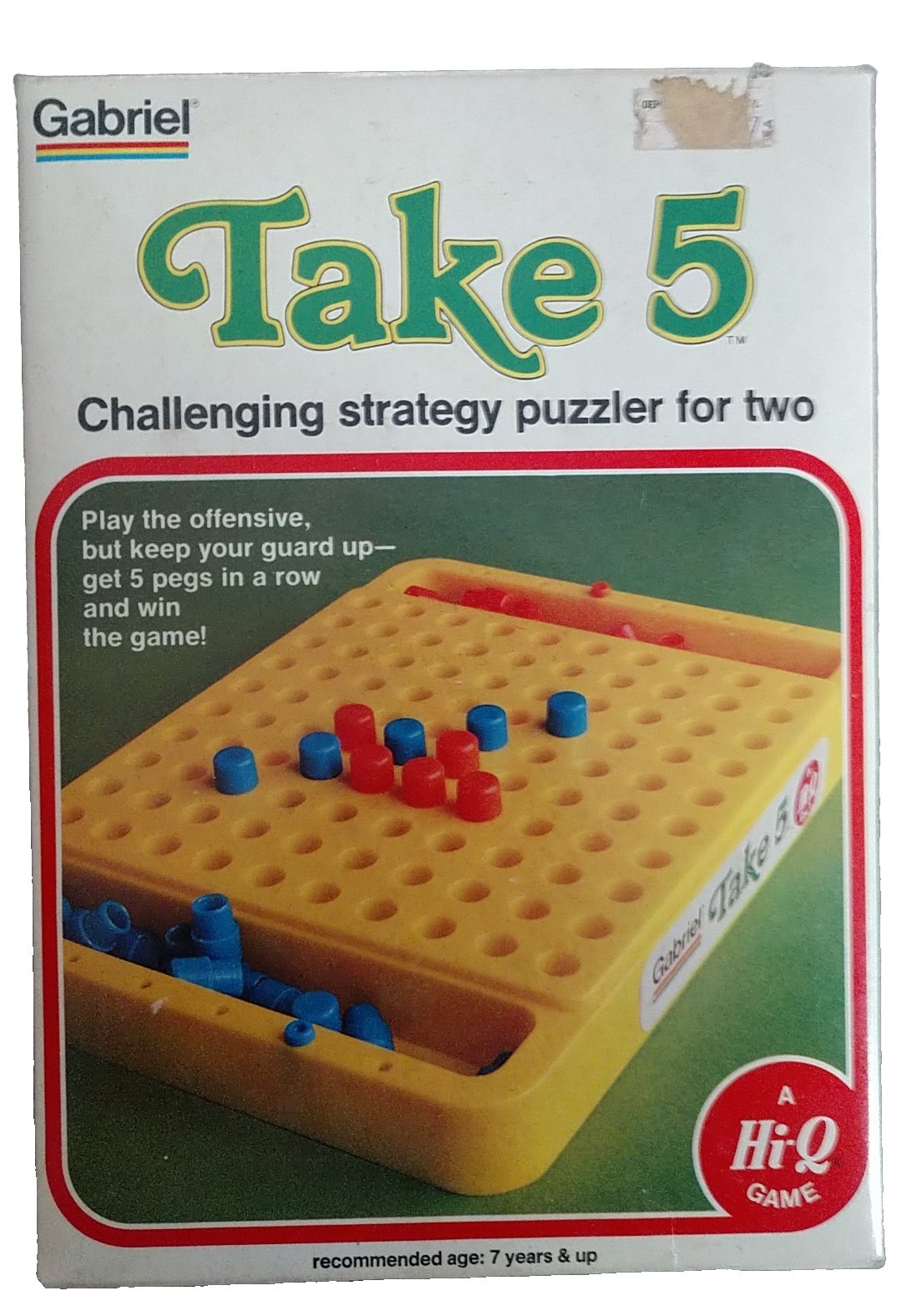 VINTAGE GABRIEL GILBERT INDUSTRIES TAKE 5 HI-Q PEG STRATEGY PUZZLE GAME 1977