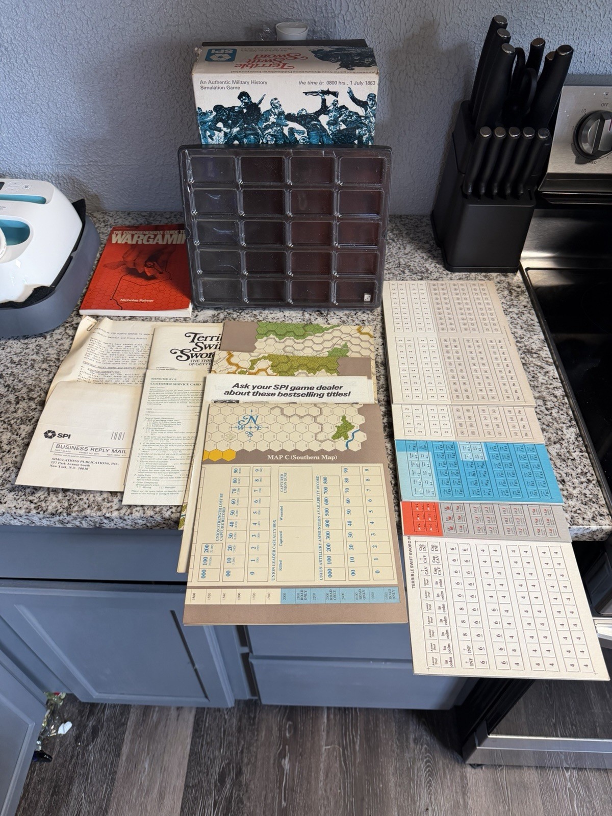 SPI 1976 Tray – TERRIBLE SWIFT SWORD – Three Days of Gettysburg Game UNPUNCHED