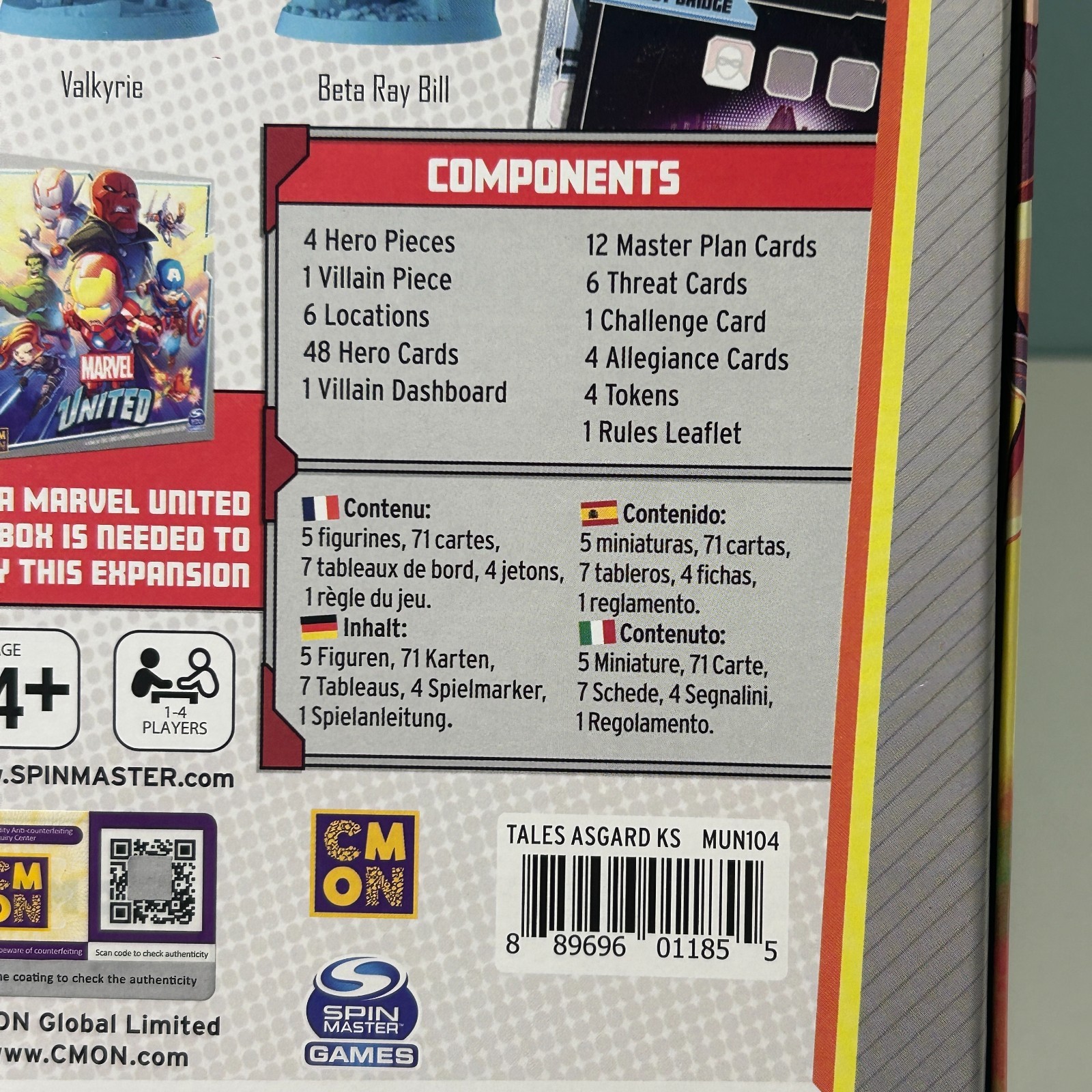 Marvel United Tales of Asgard Expansion Box CMON Open Box Loki Thor New Open Box