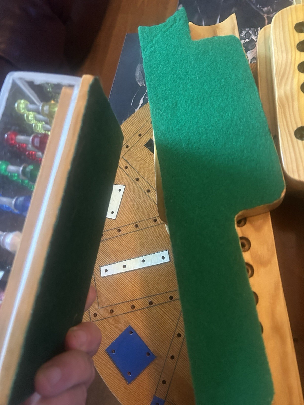 Beautiful Vintage Handmade Wooden Aggravation Fast Track Game Board & Pegs