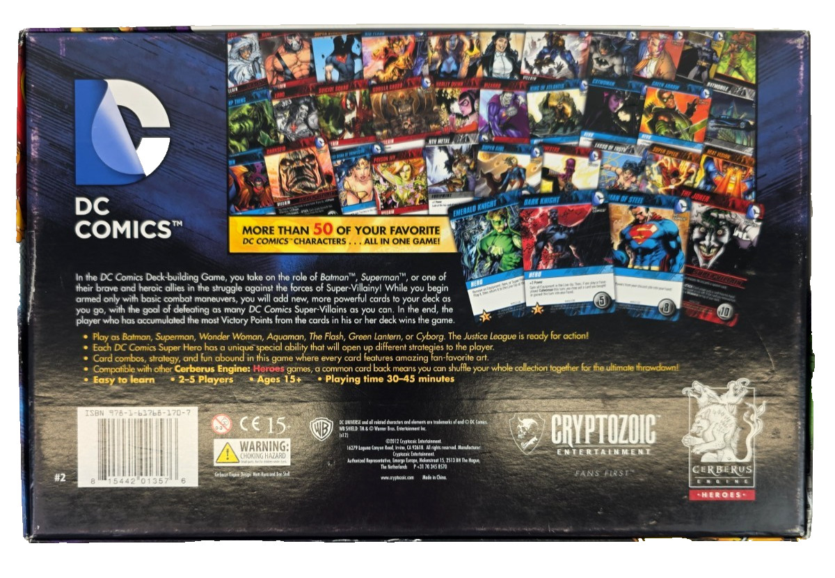 DC Comics Deck Building Game Cryptozoic Entertainment Complete 2012 Cards