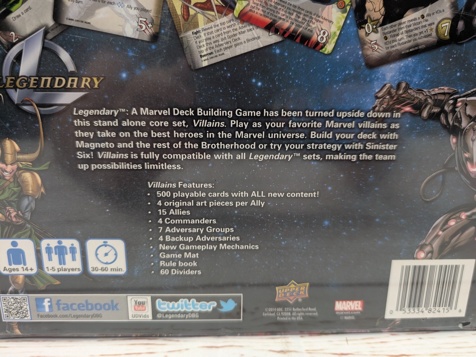 Legendary Villains Marvel Deck Building Game NIS Upper Deck New Sealed