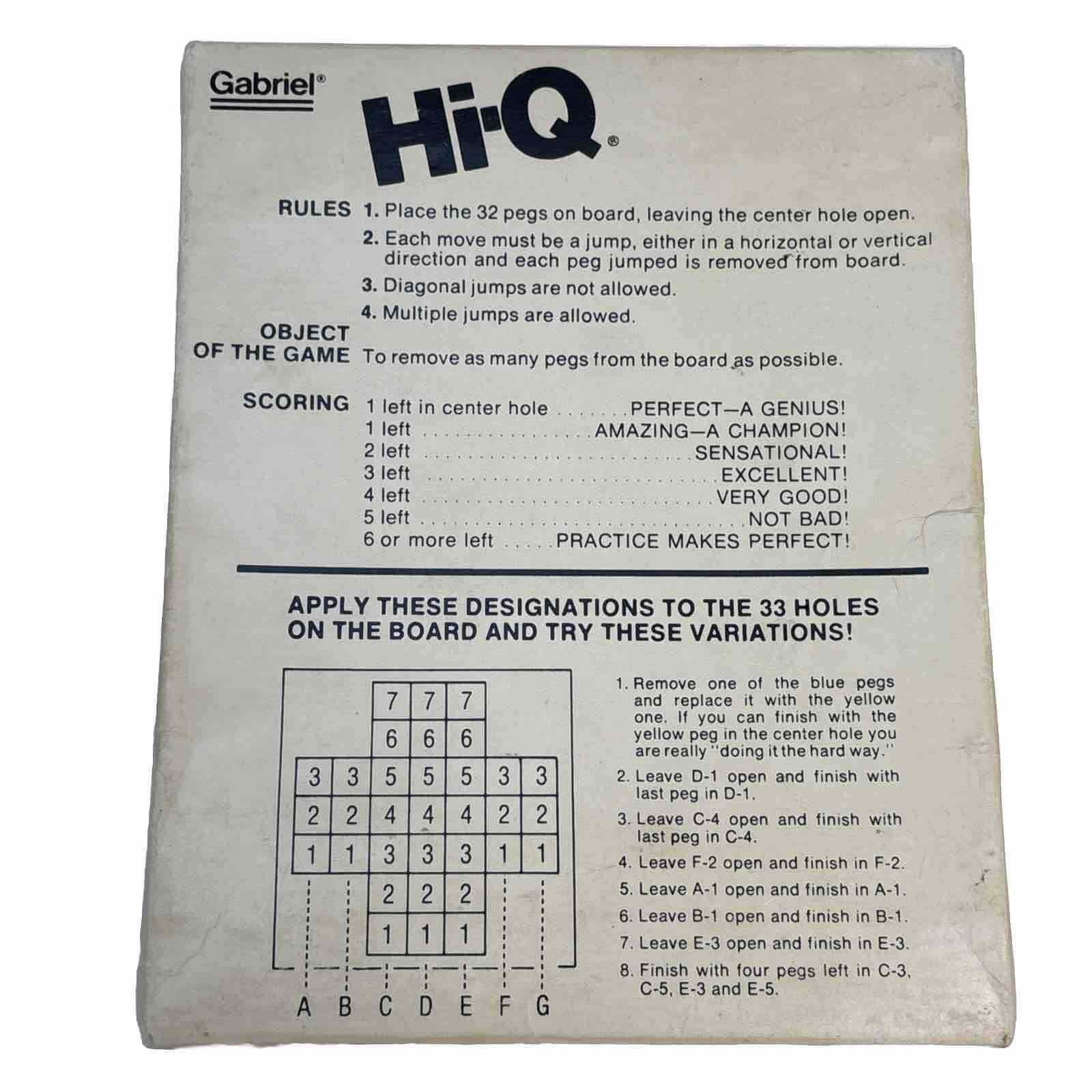 Gabriel Hi-Q Solitaire Game And Take 5 Game Travel Strategy Puzzle Vintage