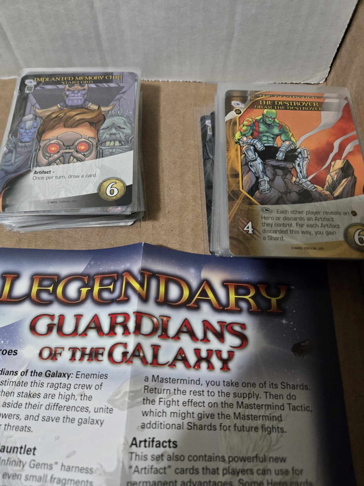 Legendary Marvel: Guardians of the Galaxy Expansion COMPLETE No Box