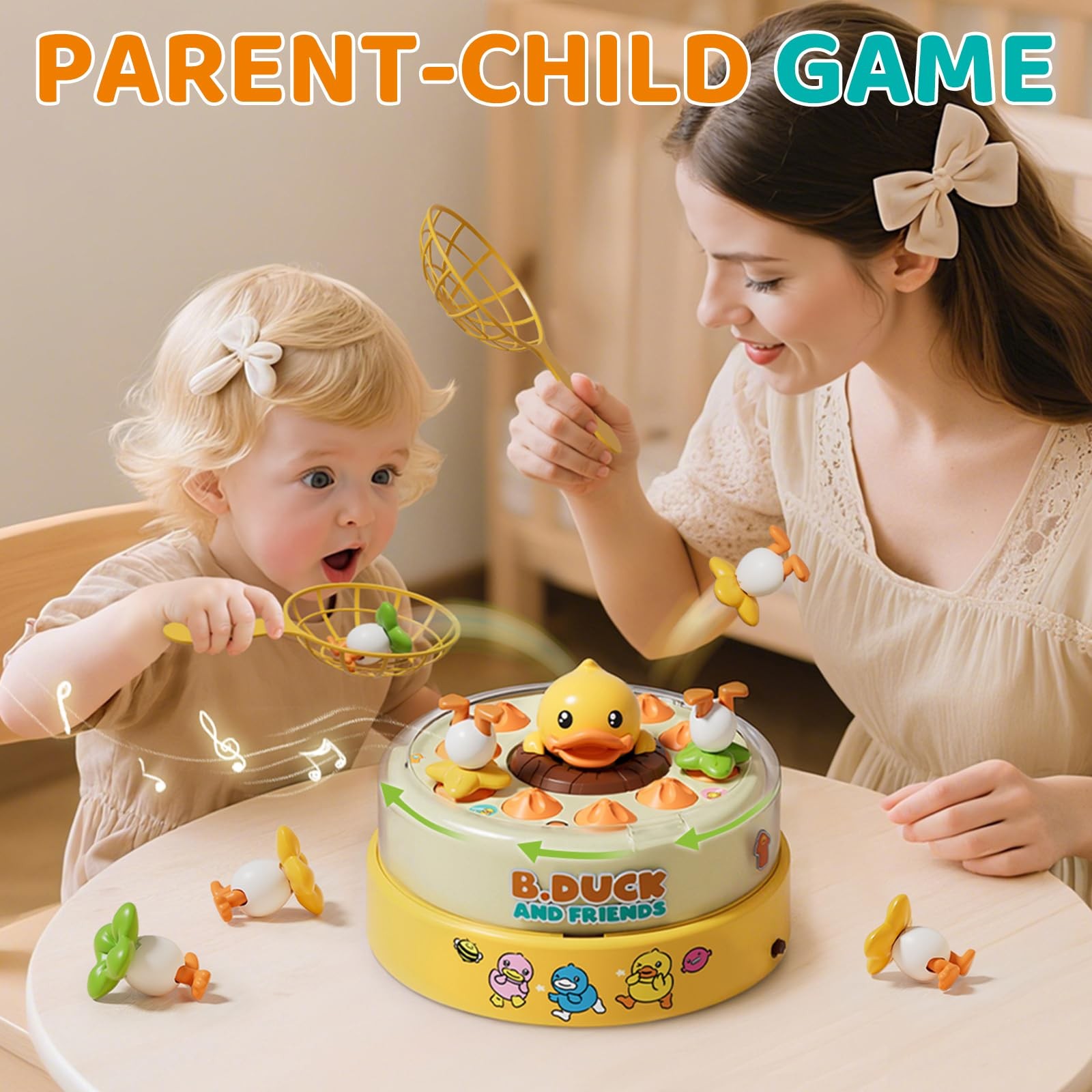 B.Duck Games, Bounce and Catch Board Game for Kids Age 4-6, Interactive & Mus…