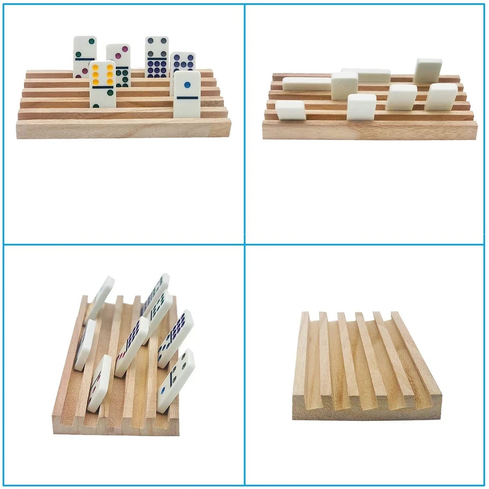 Wooden Domino Trays/Racks Set of 8 Mexican Train Domino Trays/Racks Double 12…