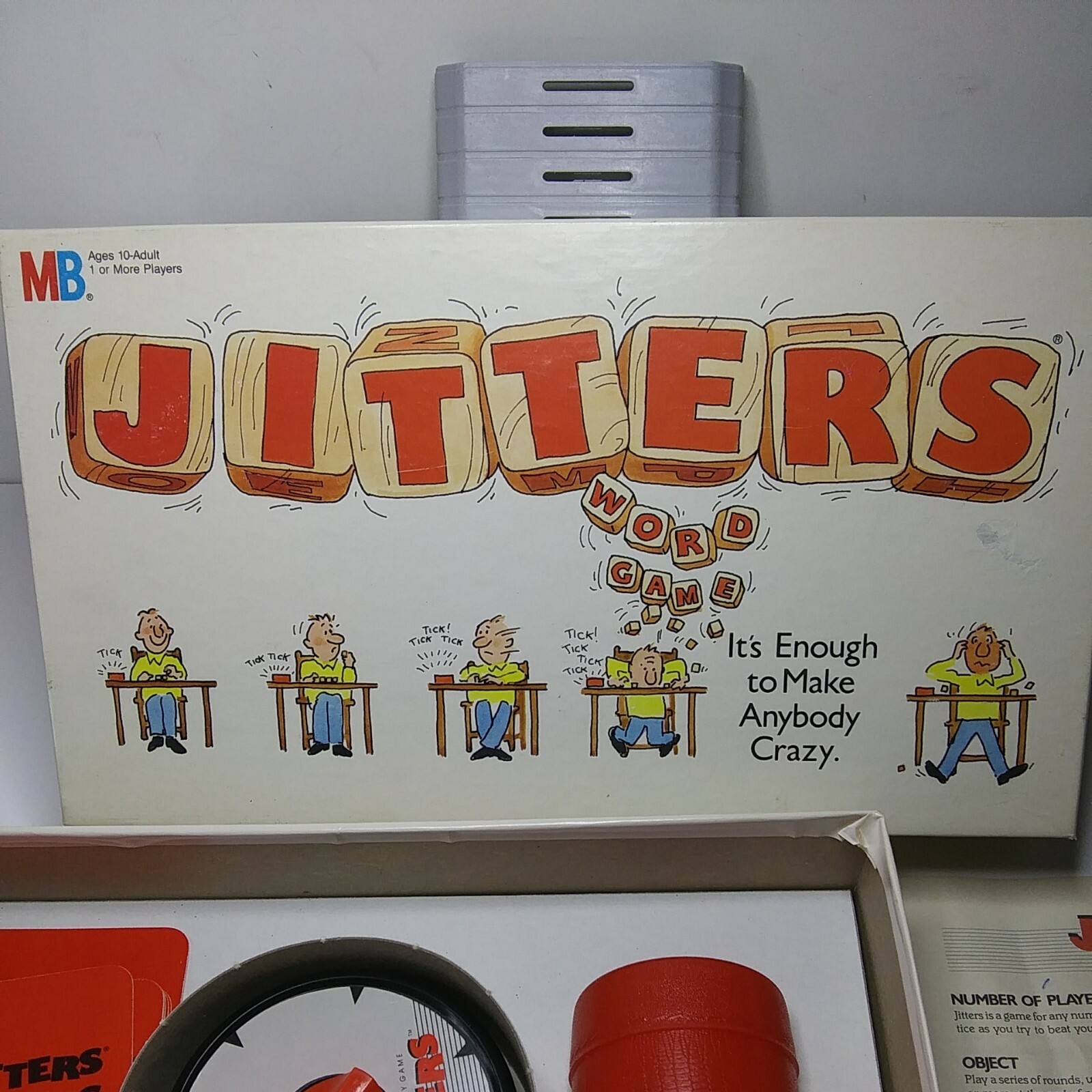 1986 Milton Bradley JITTERS Word Game . 100 % Complete 1 or More Player Age 10+