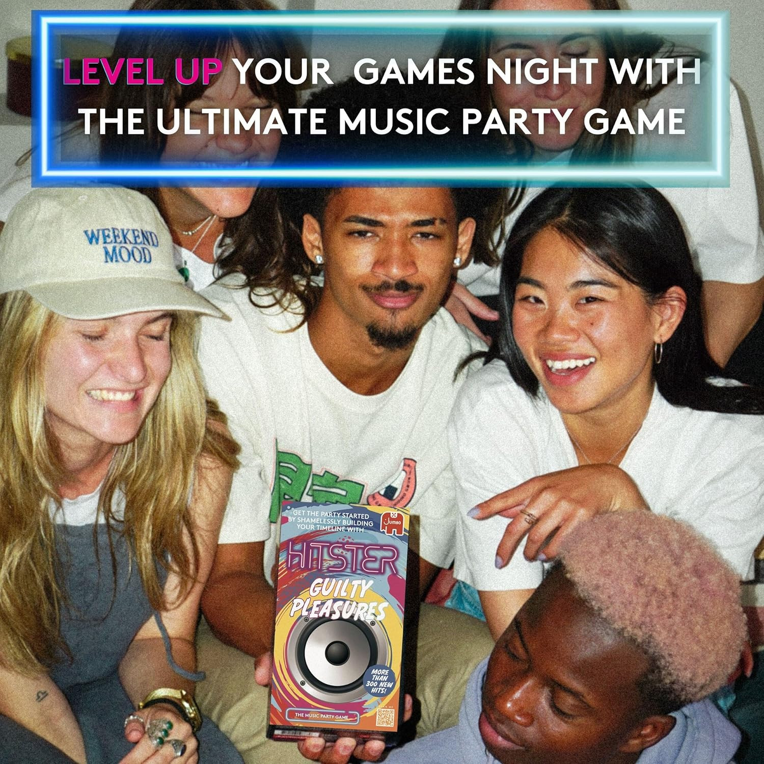 Jumbo Hitster – Guilty Pleasures, Fun Music Quiz Card Game, 2-10 Players – 300 P