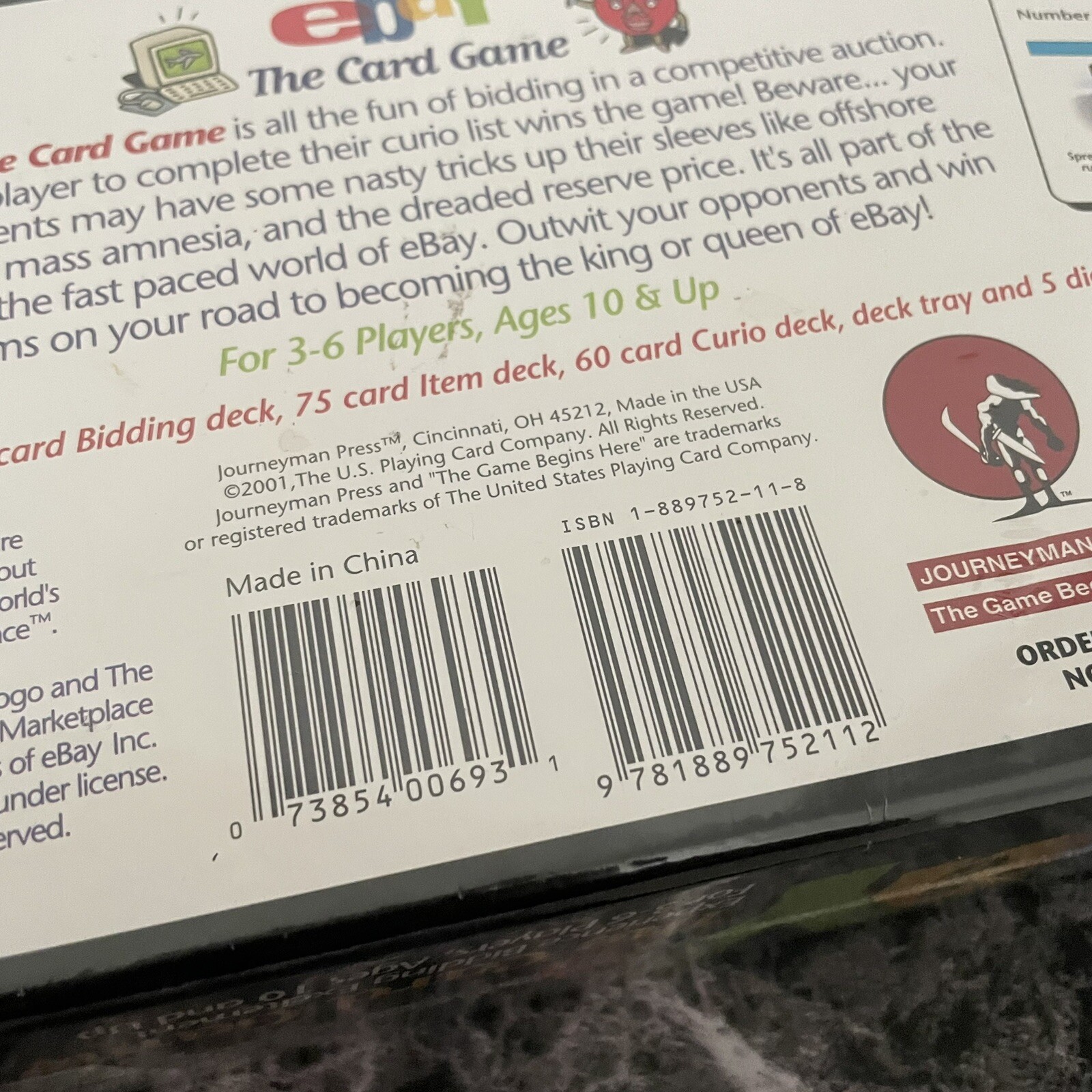 eBay The Card Game Journeyman Press 2001 Auction Game Learn Bidding Buying NEW