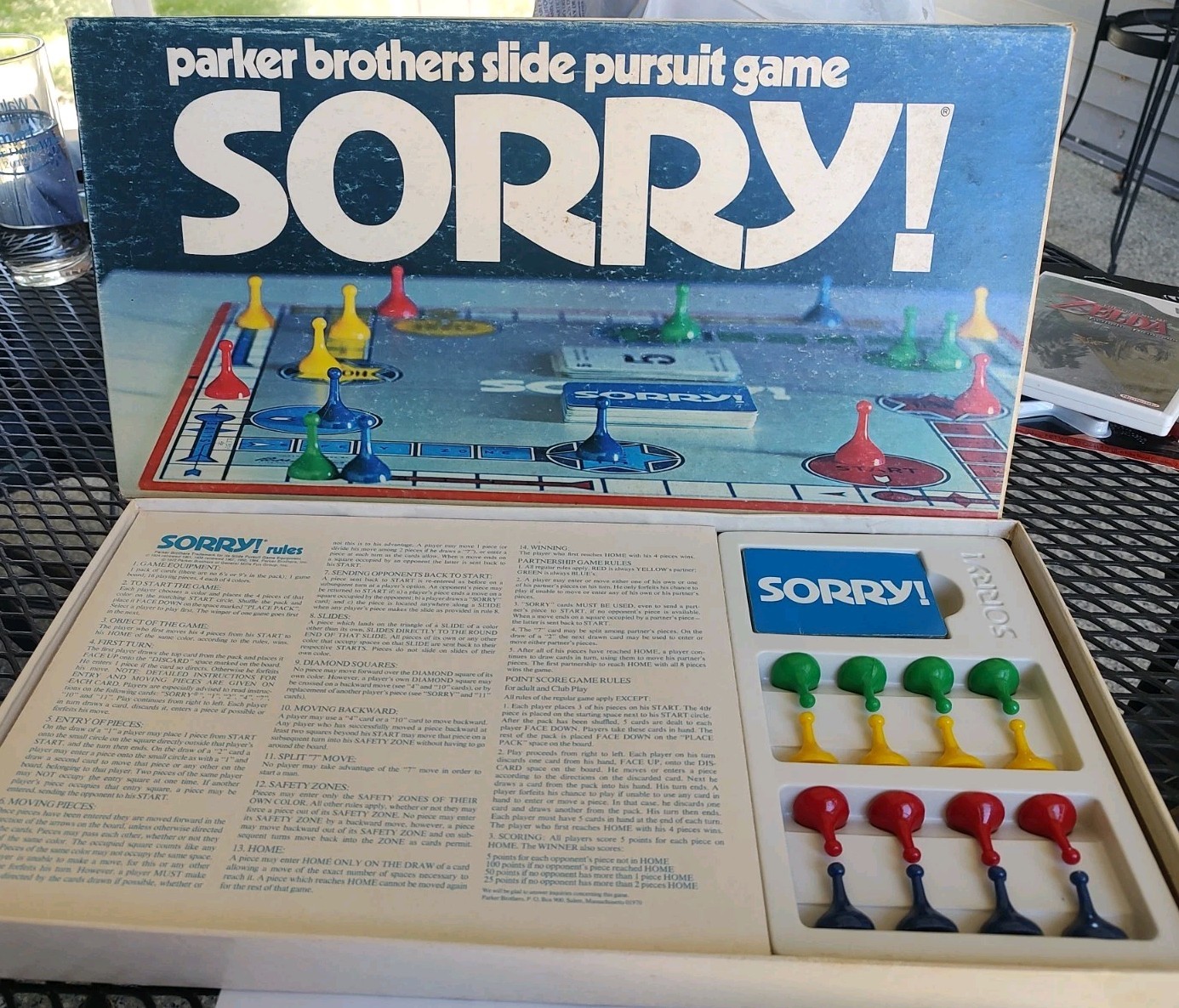 Vintage Sorry! Board Game Complete Classic Parker Brothers Hasbro 1972 Edition