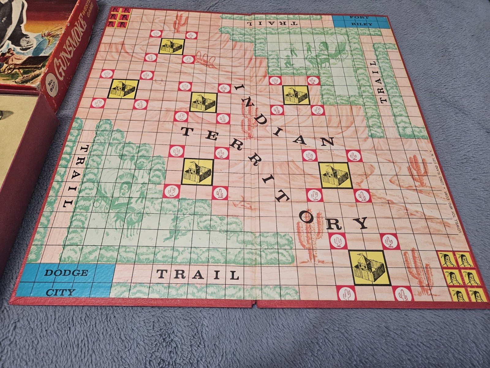 ~ Vintage Rare 1958 Gunsmoke Board Game #822 LOWELL Toy Mfg. Co. Matt Dillon ~