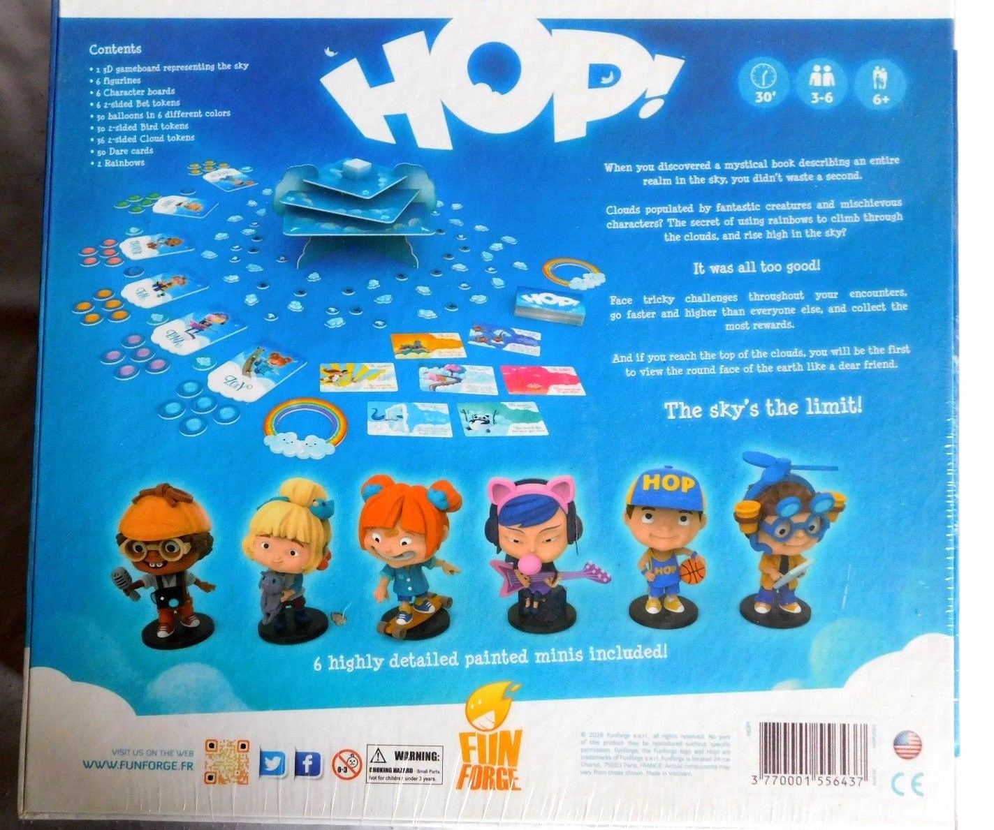HOP! Fun Forge 3D gameboard Board Game w Painted Mini Figures NEW & Sealed RARE