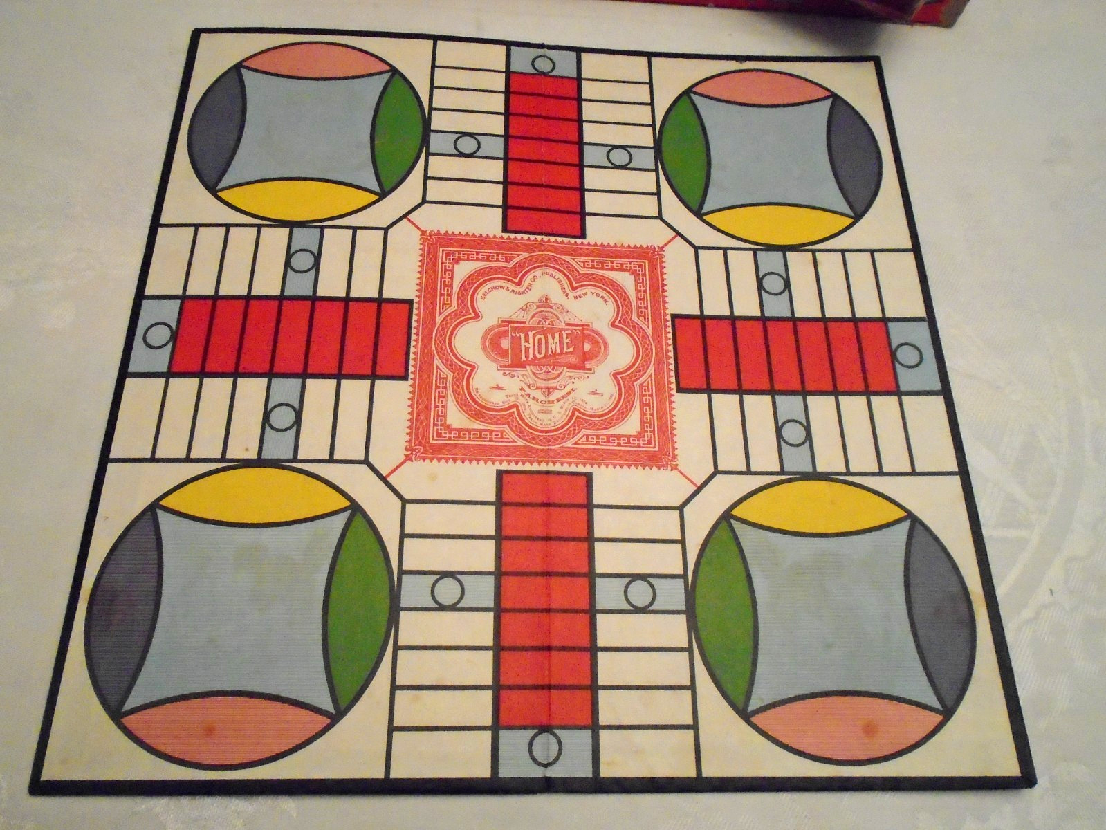 Antique PARCHESESI A Royal Game of India Selchow &Righter Co. NY TM1874 Original