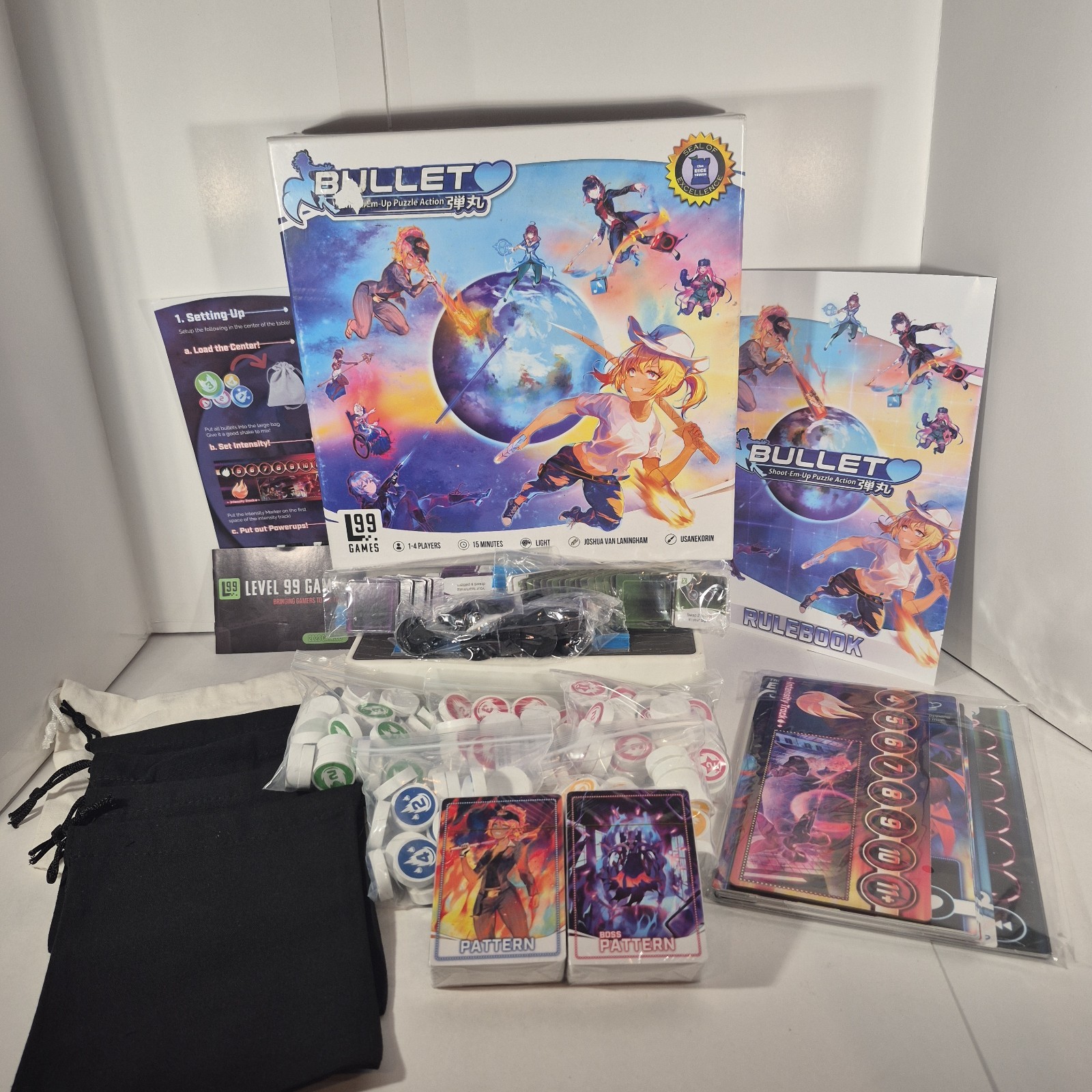 Bullet Heart Board Game Level 99 Games Open Box Complete