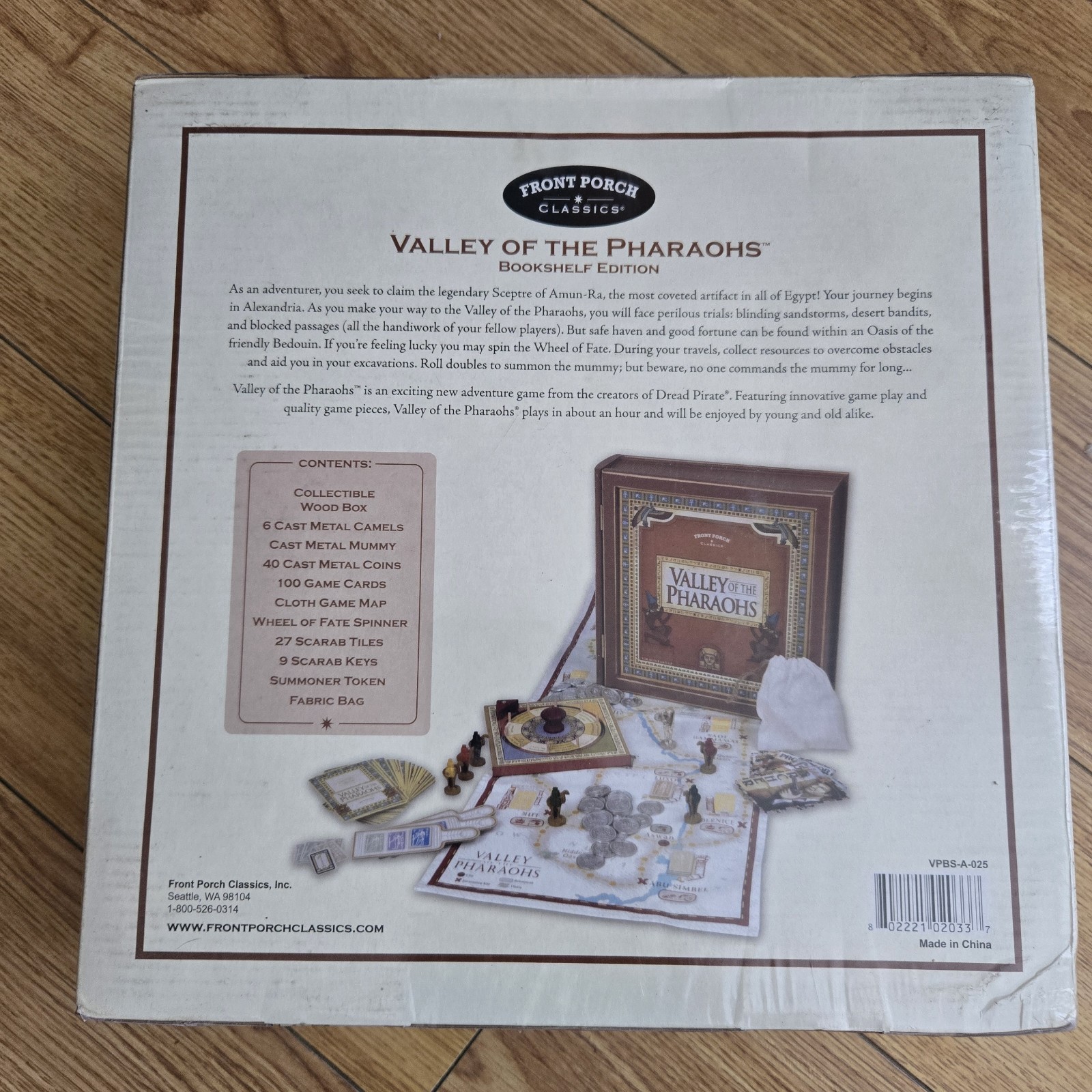 SEALED: Valley Of The Pharaohs Bookshelf Edition Front Porch Classics Wood Box