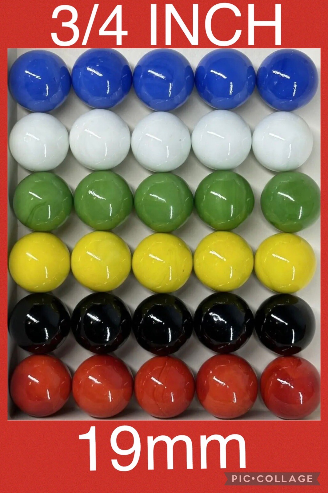 30 Glass Marbles 3/4 Inch (19mm) Replacement Aggravation Board Game Dirty Jokers