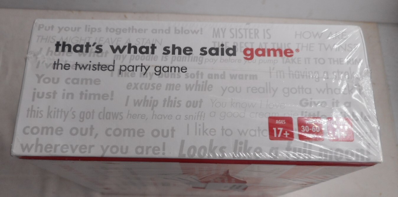 THAT’S WHAT SHE SAID “a twisted game of innuendos” Factory-sealed Box Ages 17+