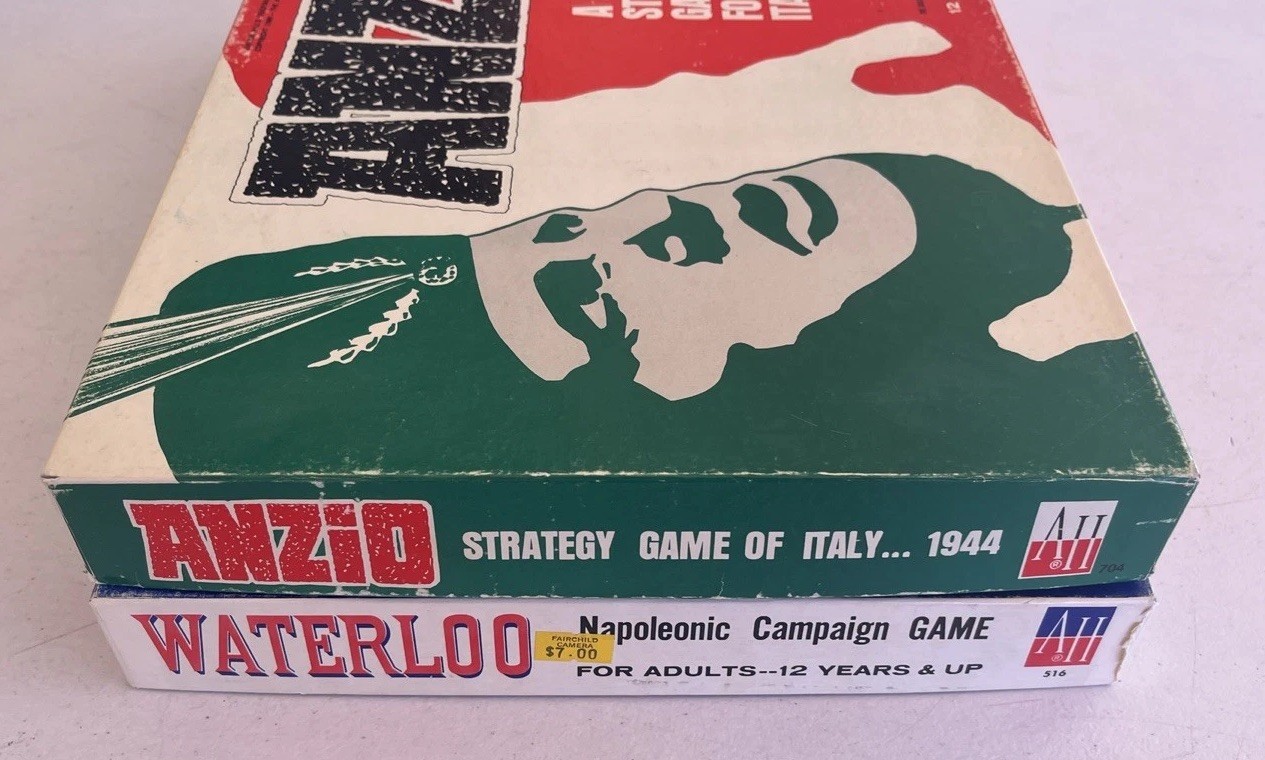 VTG Lot of Avalon Hill Anzio Italy 1969 & Waterloo Napoleonic Campaign Game 1962