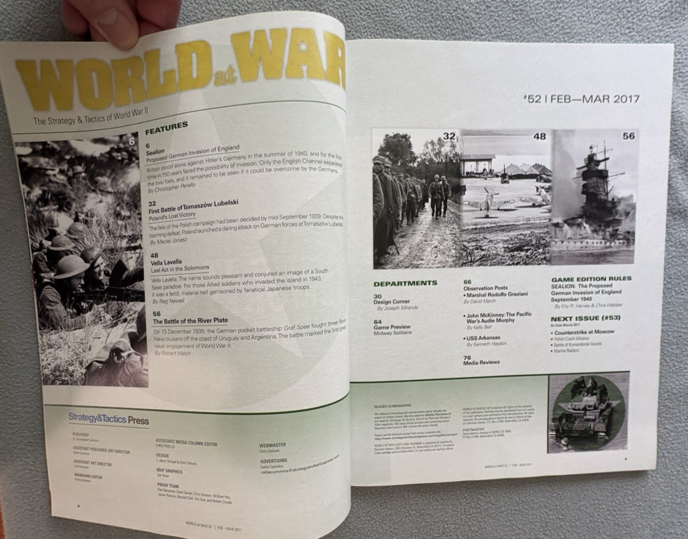 World at War #52 w/ “Sealion” game UNPUNCHED complete; Germany invades England