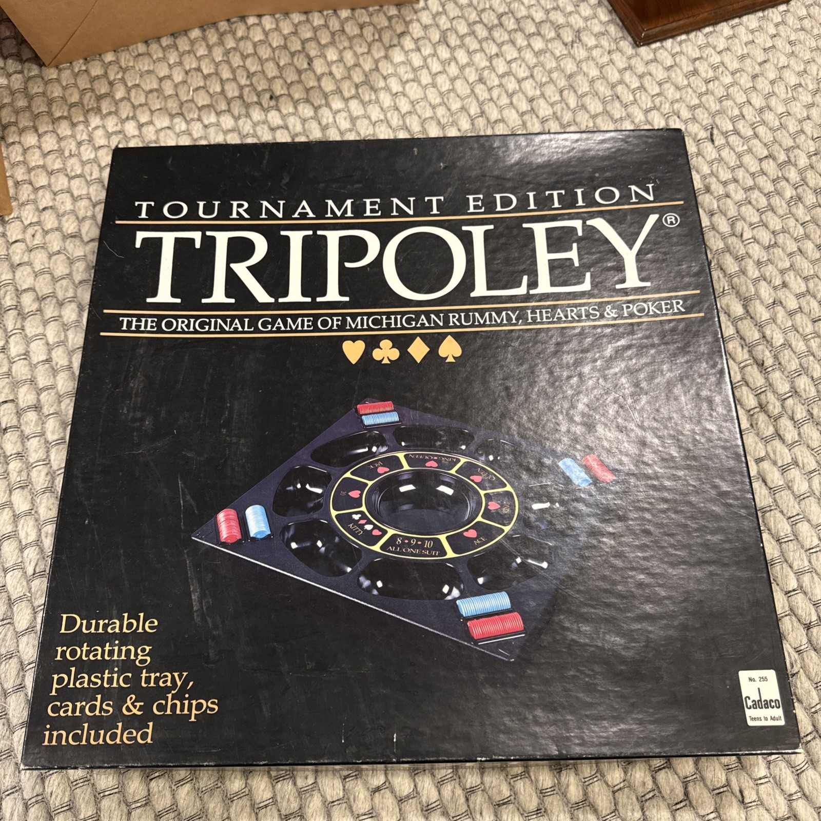 Tripoley Tournament Edition Board Game Cadaco Rotating Tray – MISSING CARDS