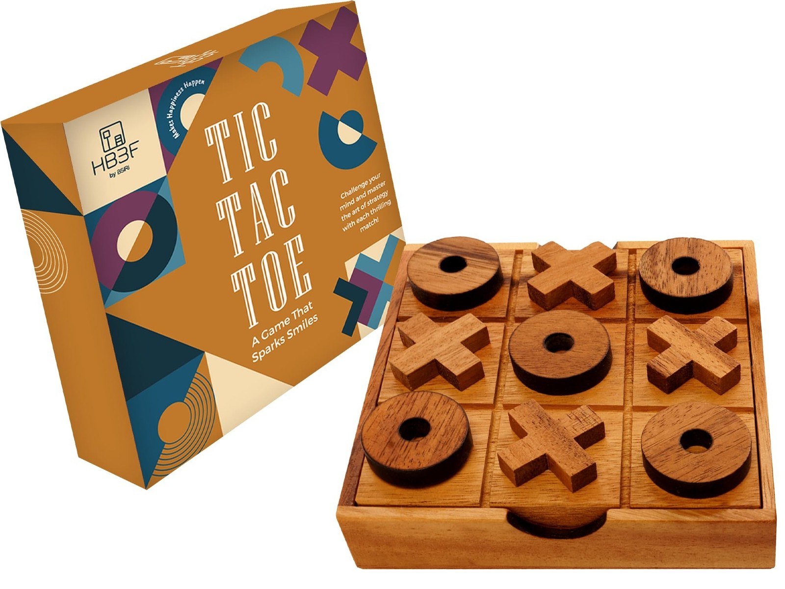 BSIRI Wooden Tic Tac Toe Game – Brain Teaser Puzzles for Adults and Unique Gi…